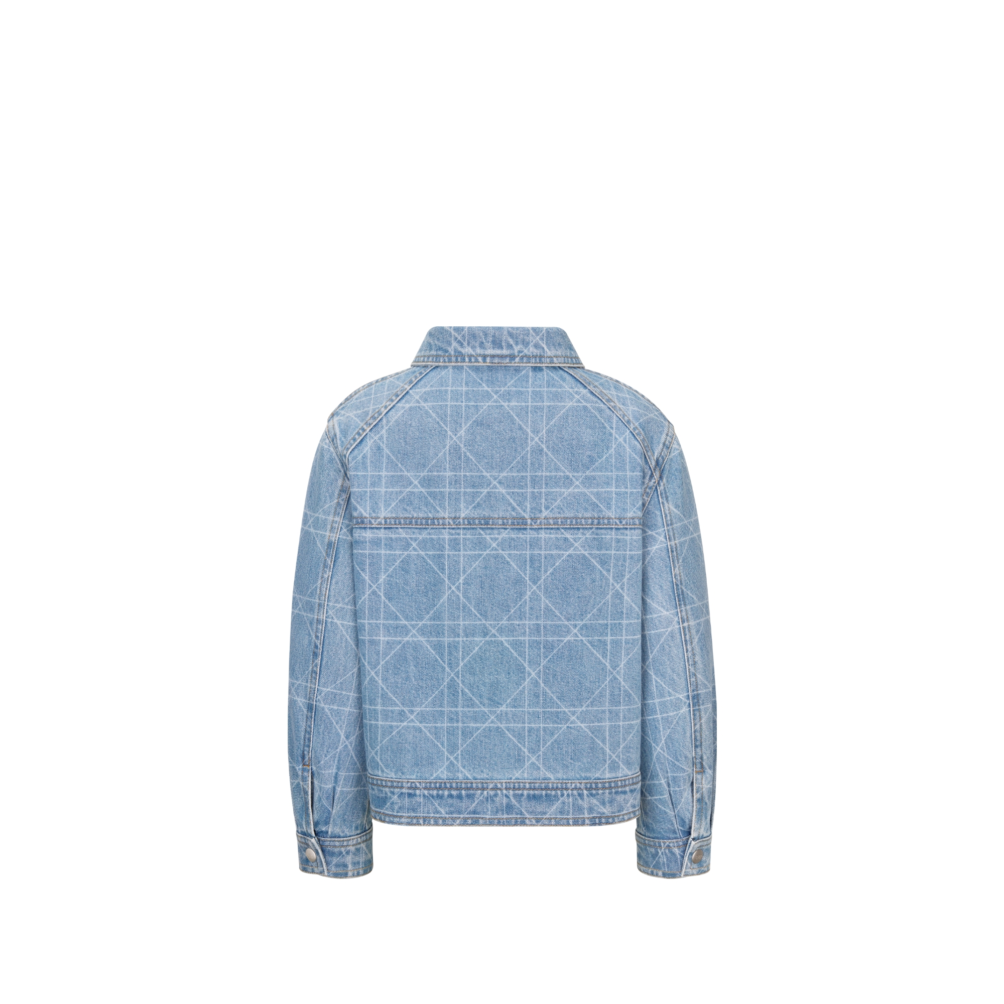 儿童夹克 蓝色棉质混纺牛仔布藤格纹 E08