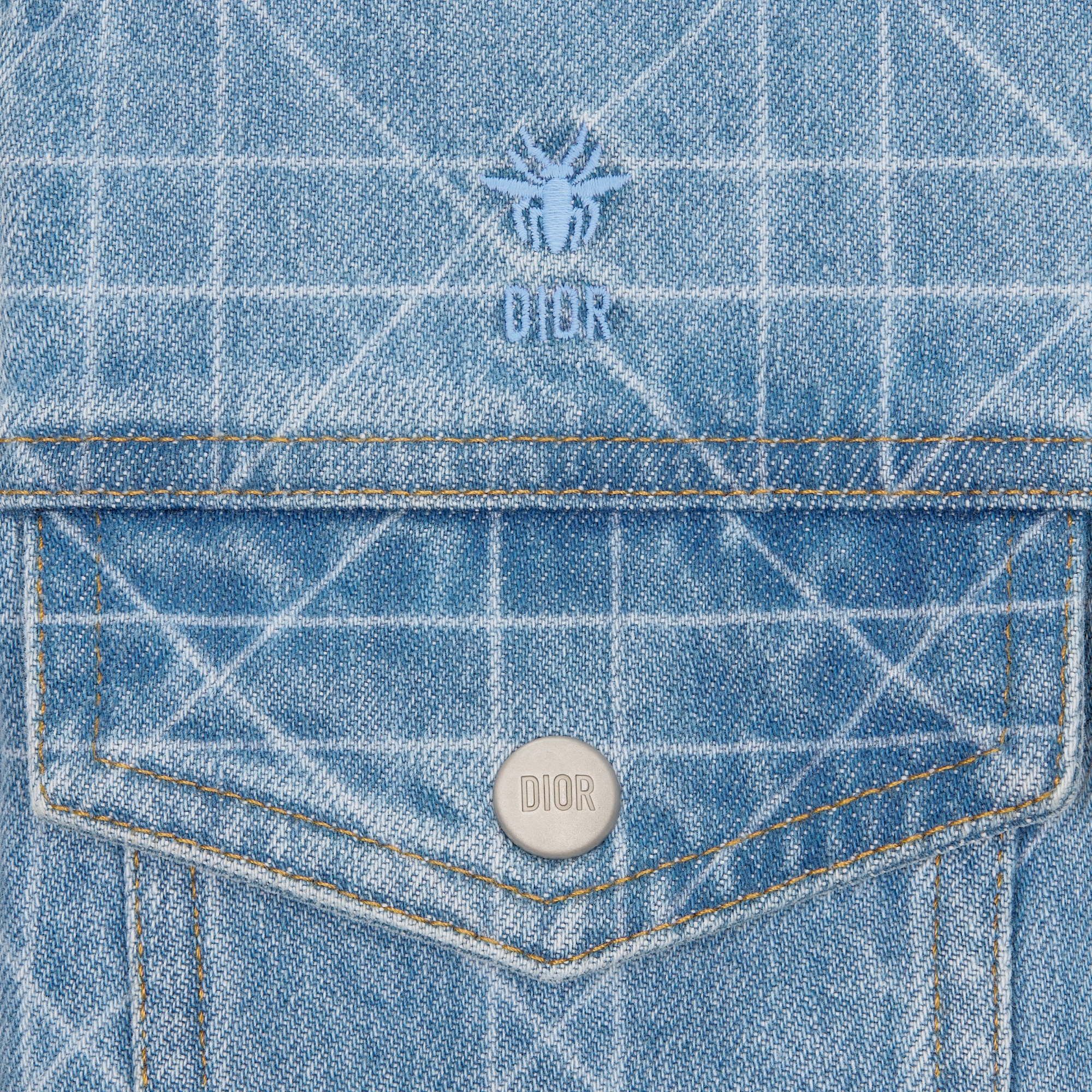 儿童夹克 蓝色棉质混纺牛仔布藤格纹 E09