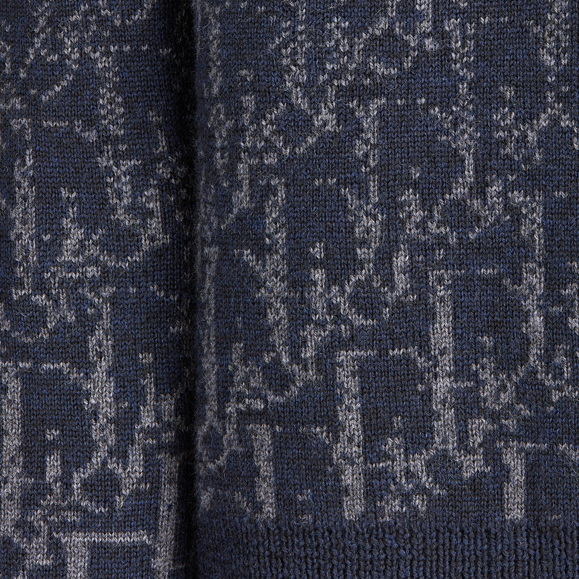 儿童针织衫 海军蓝色绵羊毛针织面料蓝色 Oblique 印花渐变效果 E09