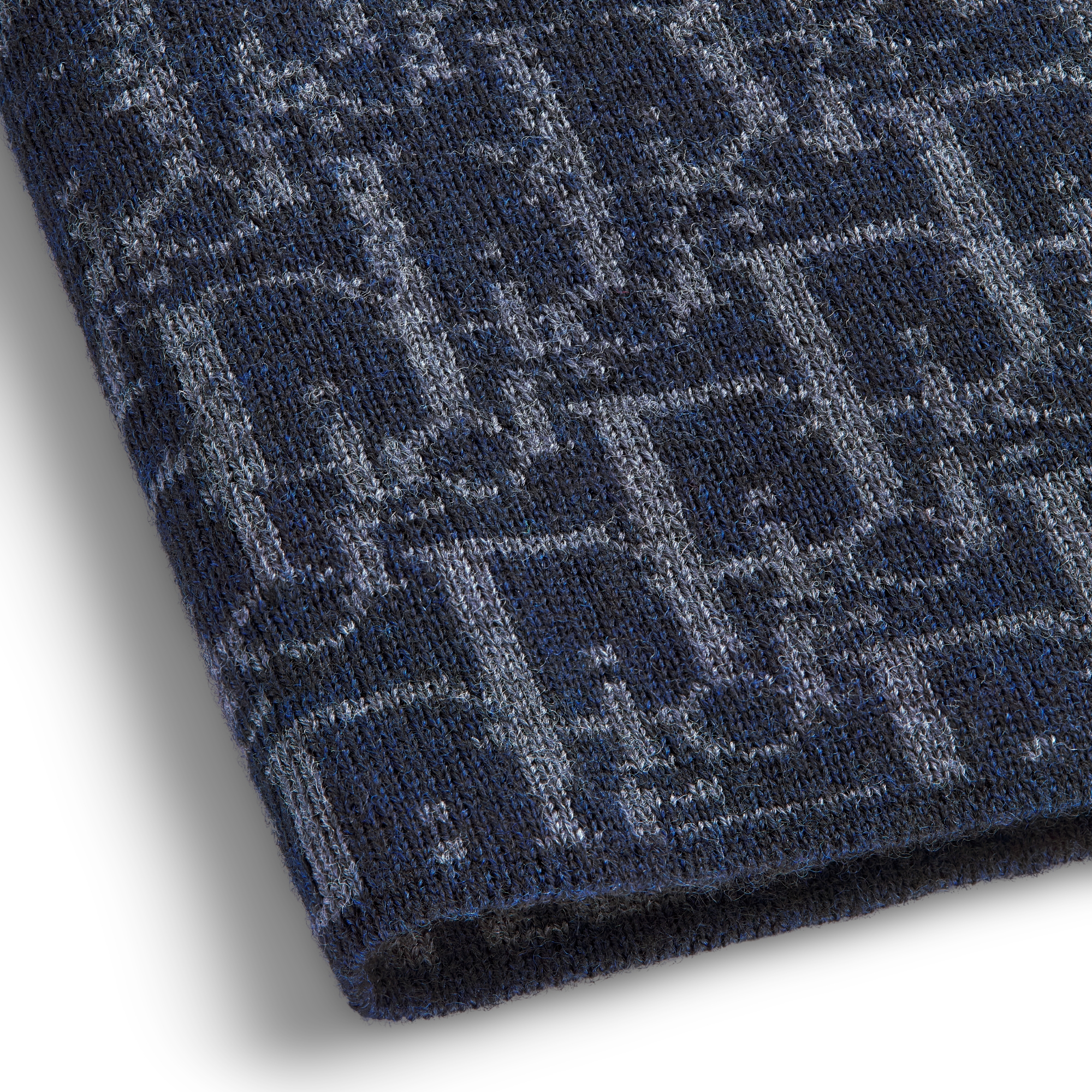 儿童围脖 海军蓝色绵羊毛针织面料蓝色 Oblique 印花 E09