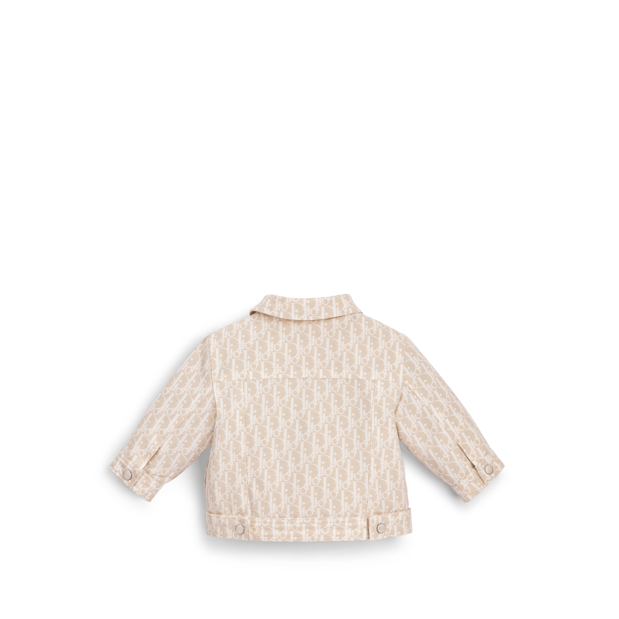 婴幼儿夹克 米色棉质方平针织面料象牙色 Oblique 印花 E08