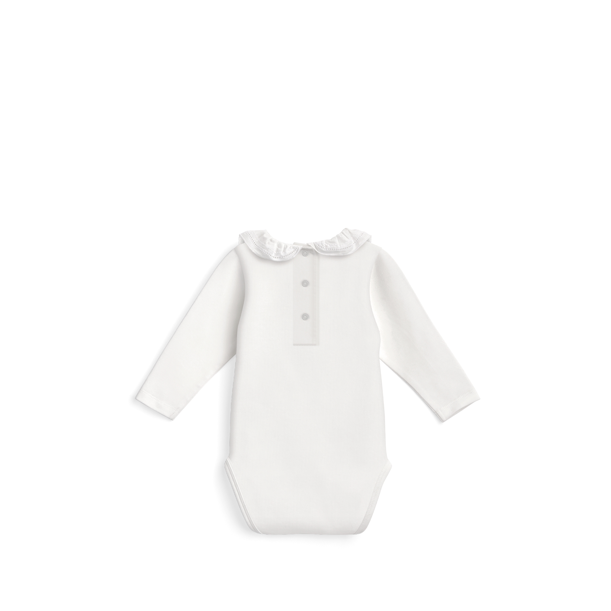 婴儿长袖连体衣 象牙色棉质混纺平纹针织面料 E08