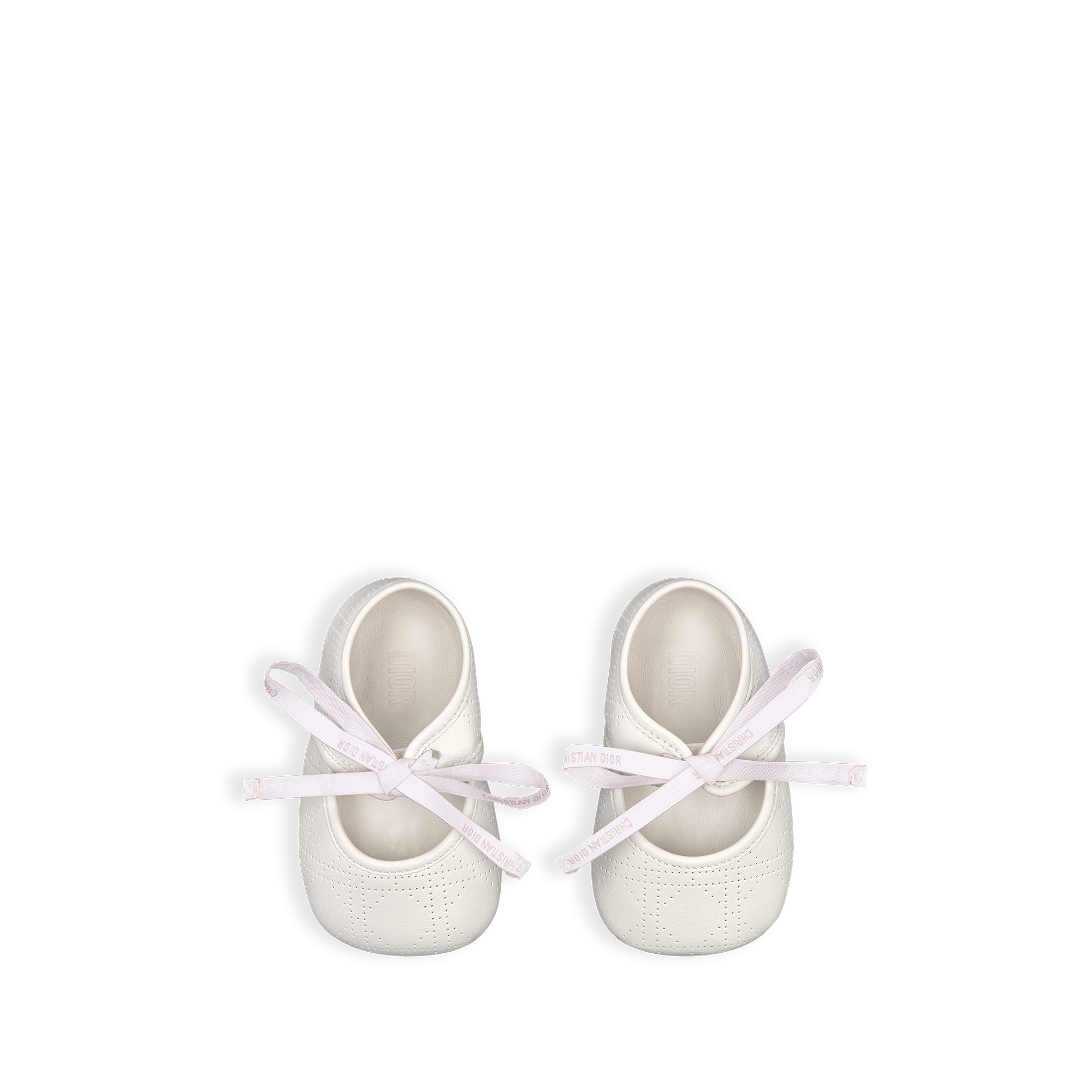 婴幼儿拖鞋 象牙色羊皮革藤格纹 E06