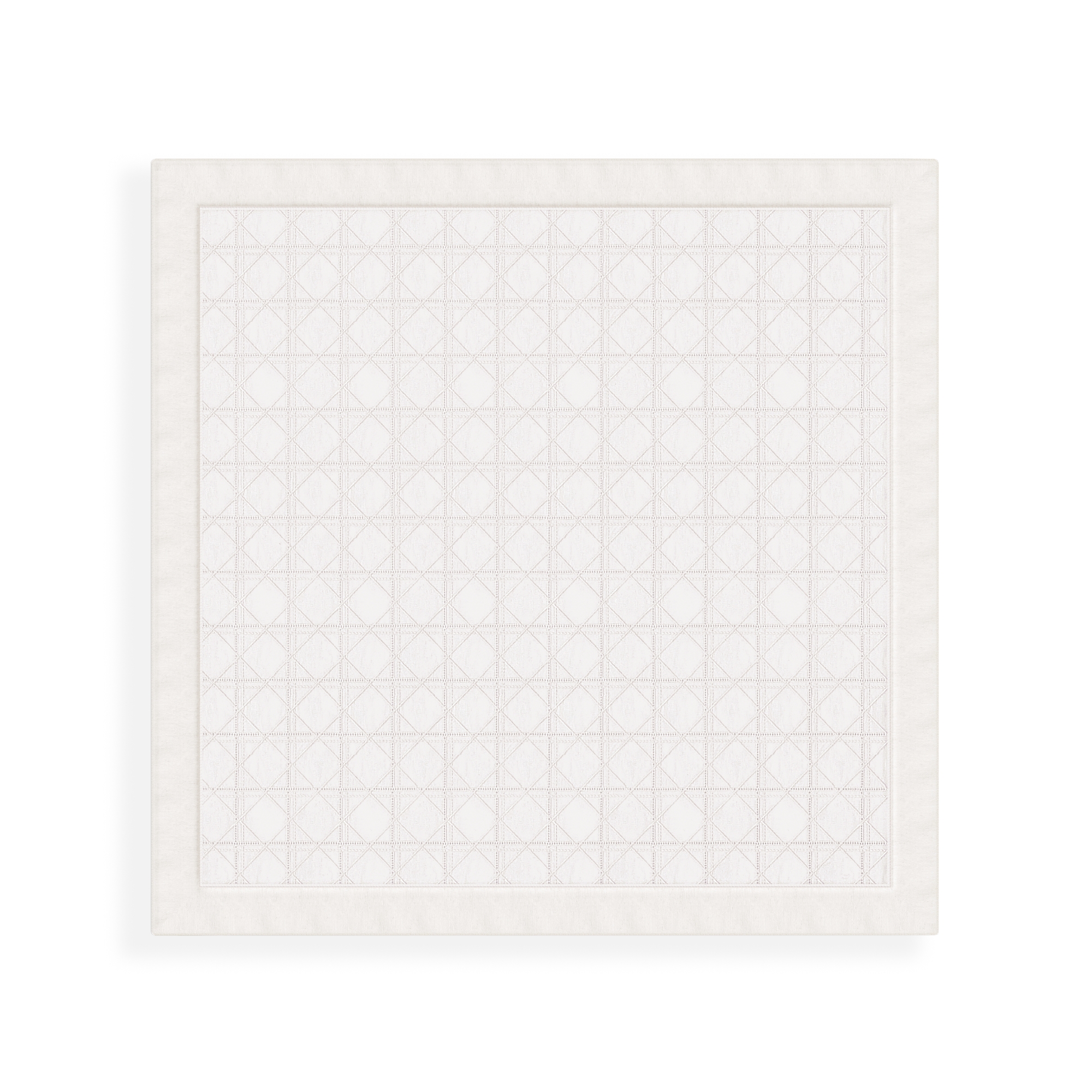 婴儿毯 象牙色棉质针织和棉纱面料藤格纹 E08