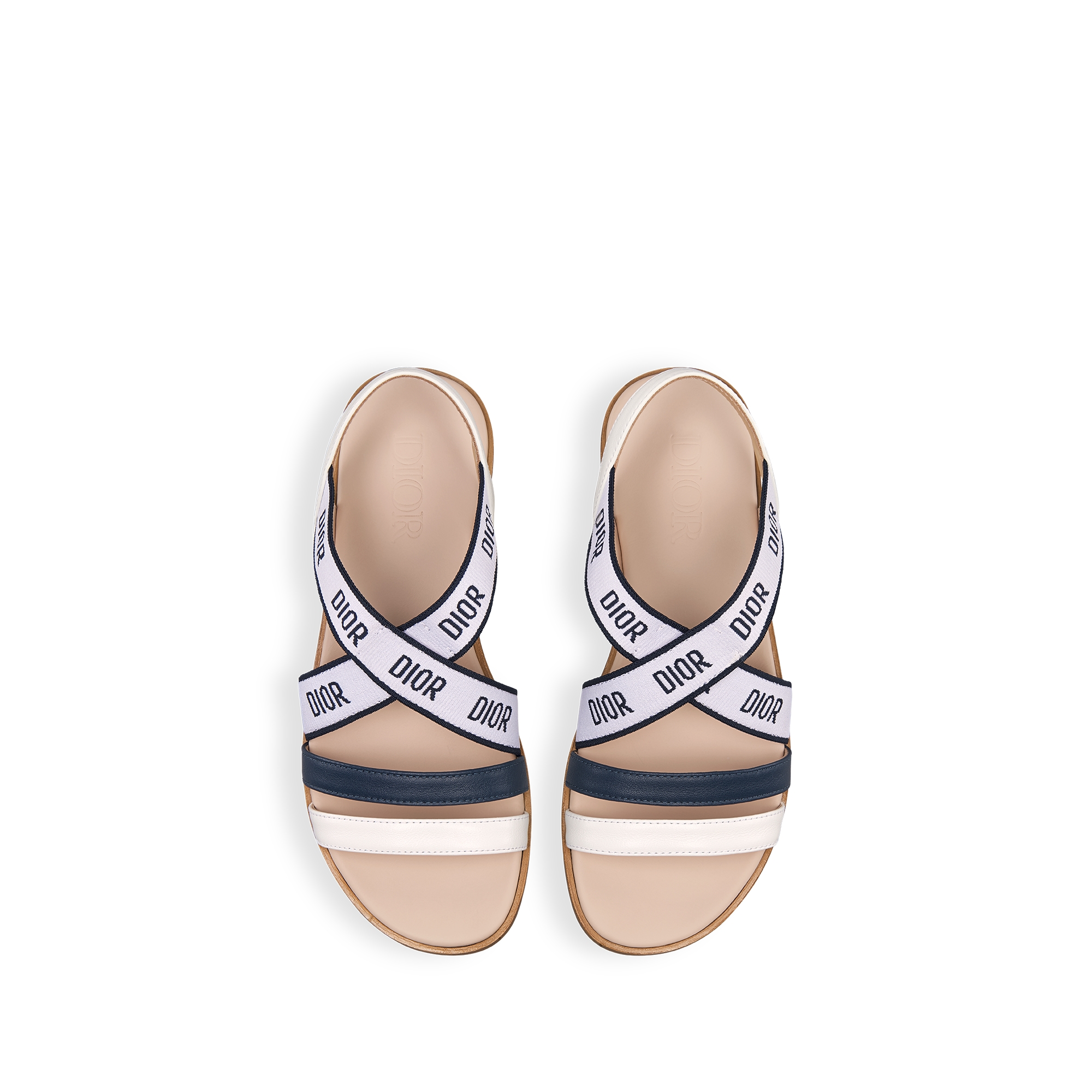 凉鞋儿童款 白色和海军蓝色牛皮革 E06