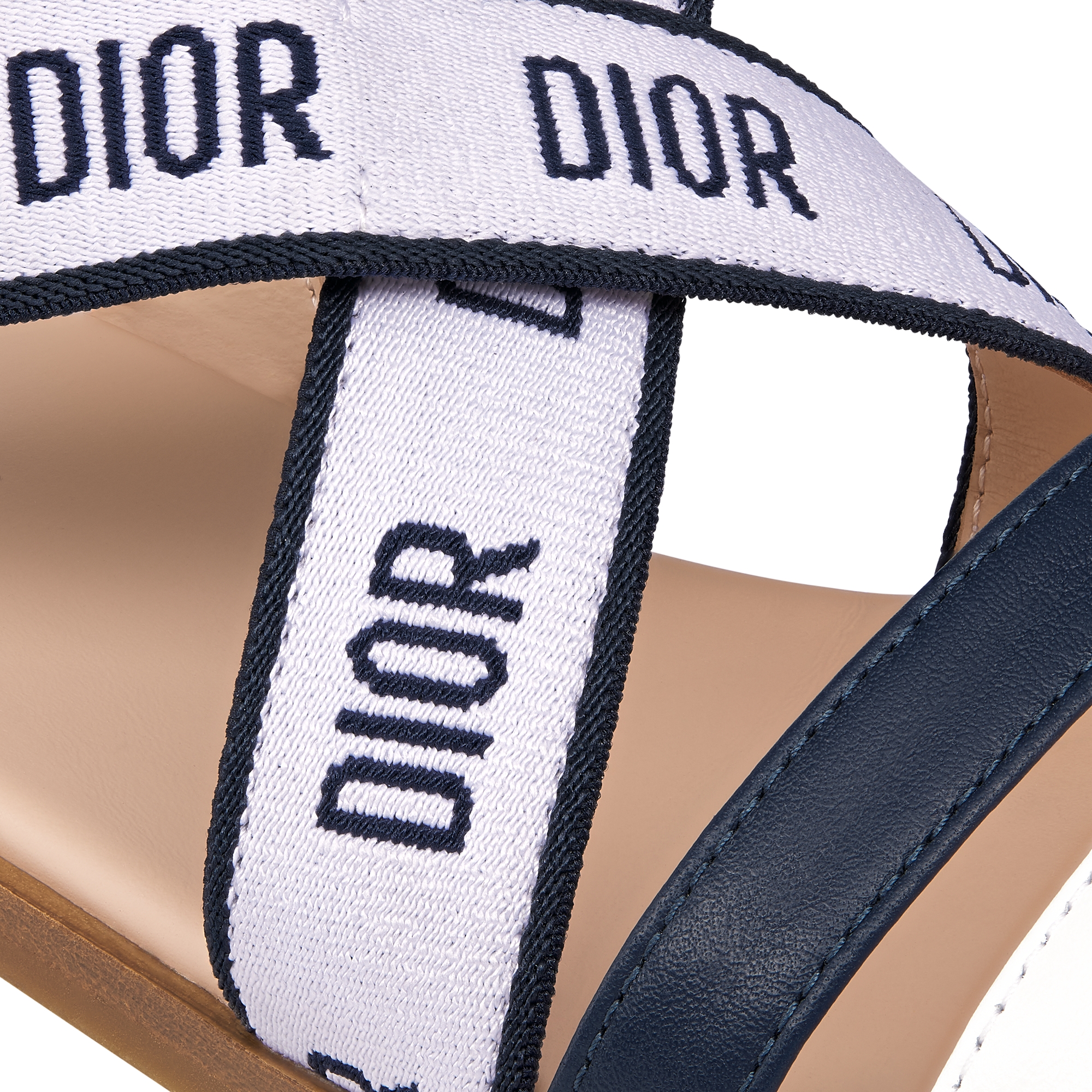 凉鞋儿童款 白色和海军蓝色牛皮革 E09