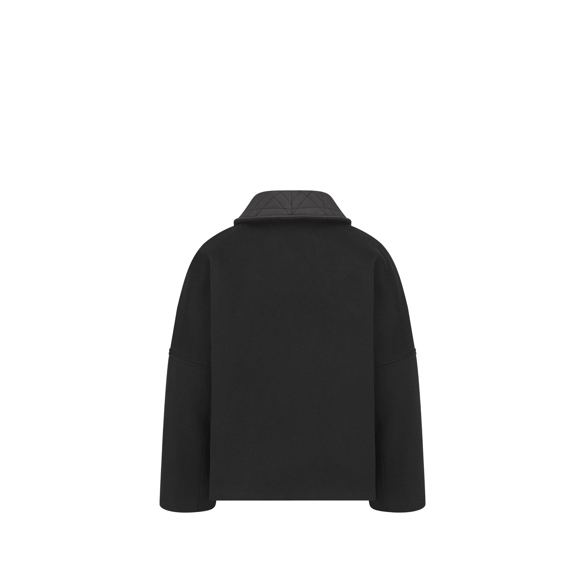 儿童大衣 黑色绵羊毛和科技面料藤格纹 E08