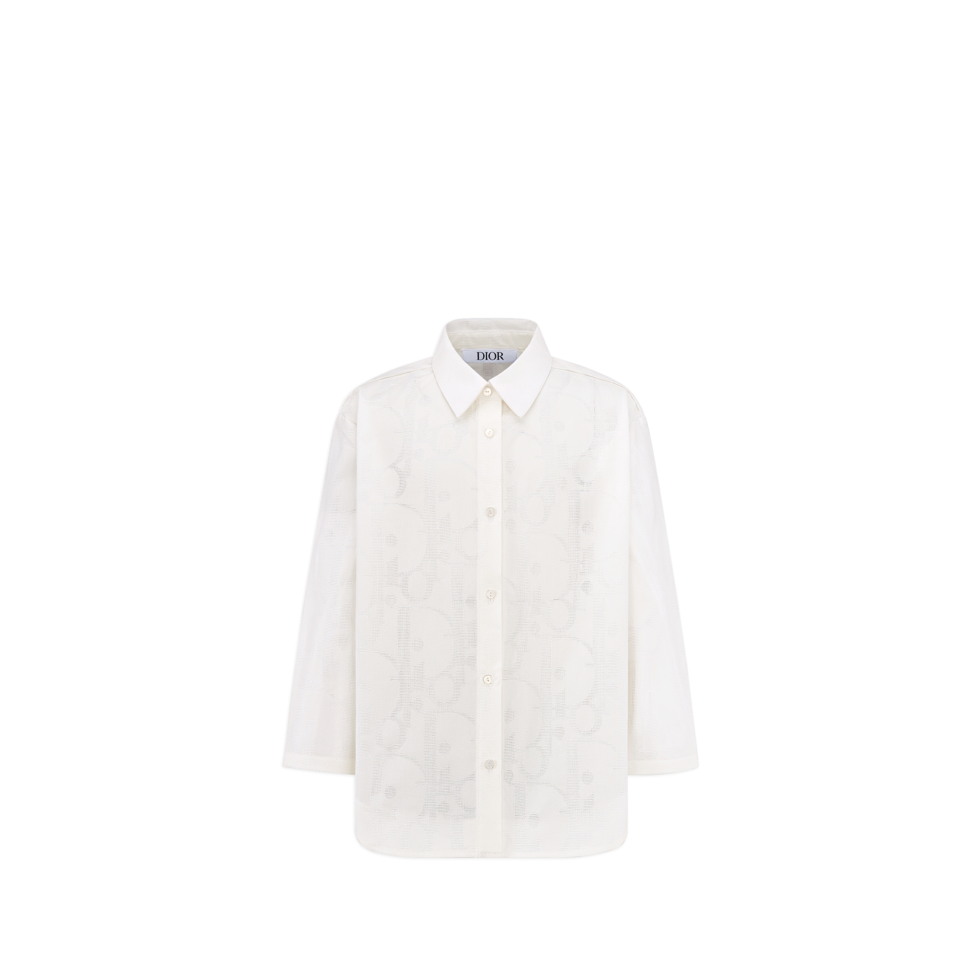 儿童衬衫 象牙色棉纱超大 Oblique 印花 E01