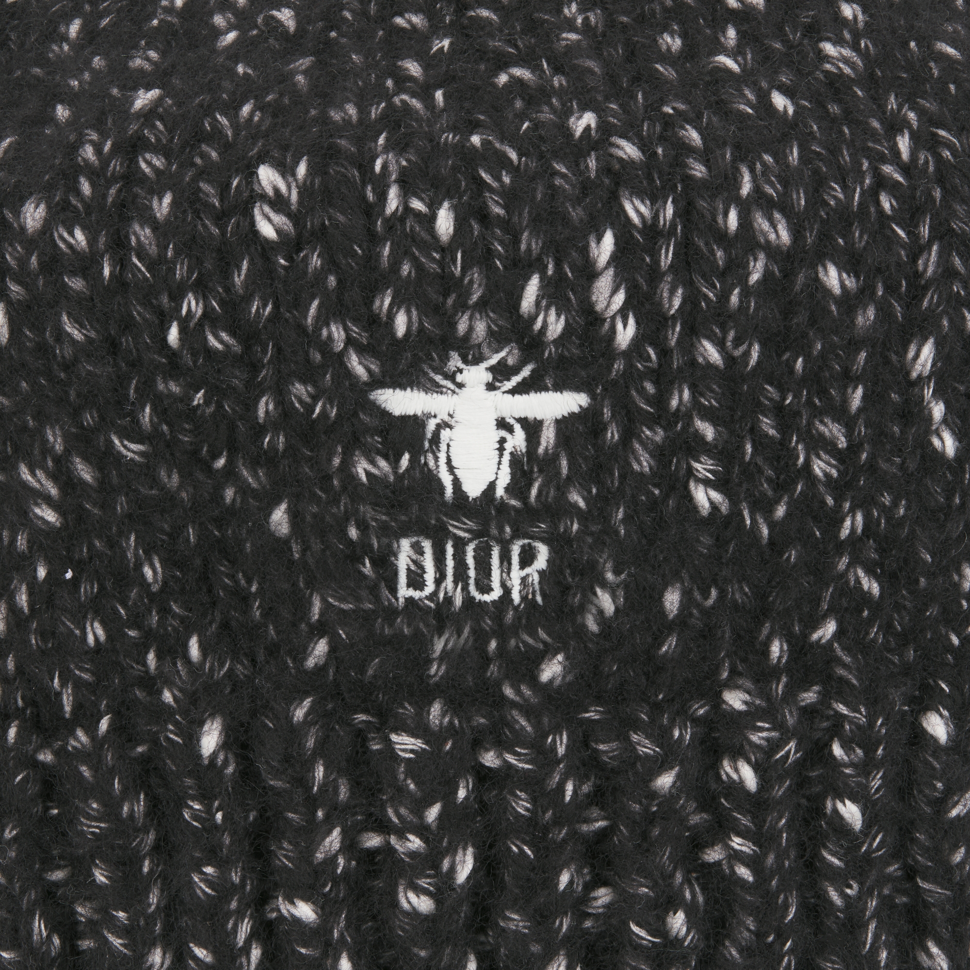 儿童贝雷帽 黑色和白色棉质和绵羊毛混纺混色针织面料粗花呢效果 E09