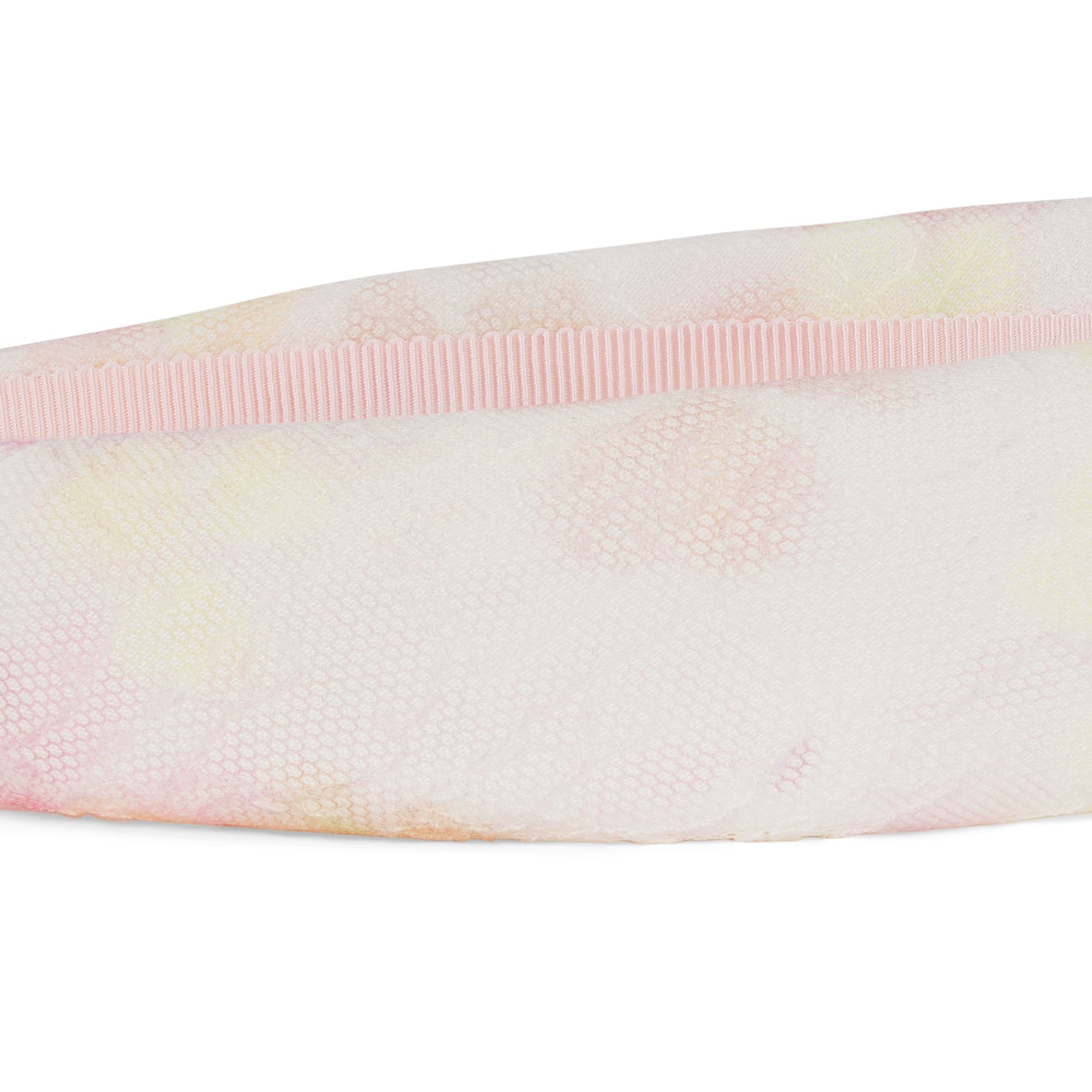 儿童发带 象牙色薄纱多色三叶草图案和同色调 Oblique 印花刺绣 E09