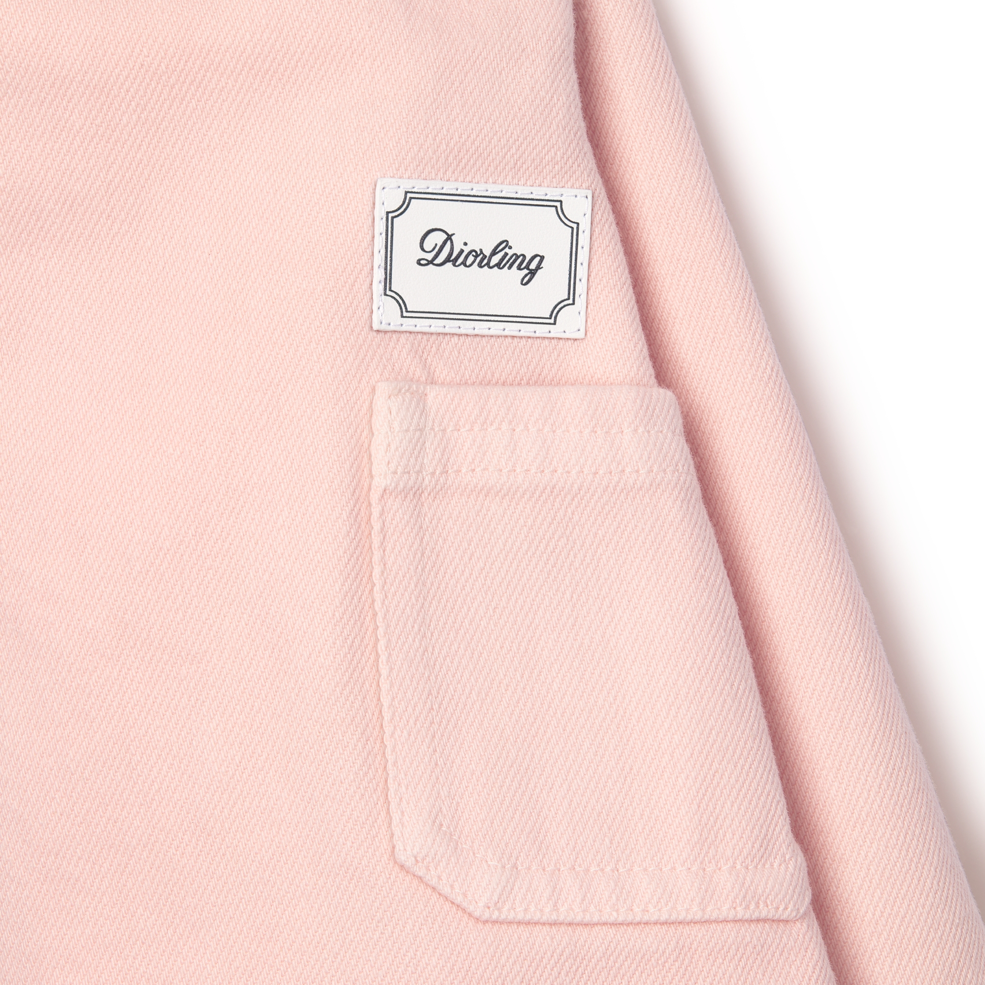 婴幼儿 A 字连衣裙 淡粉色石洗效果棉质华达呢 E09