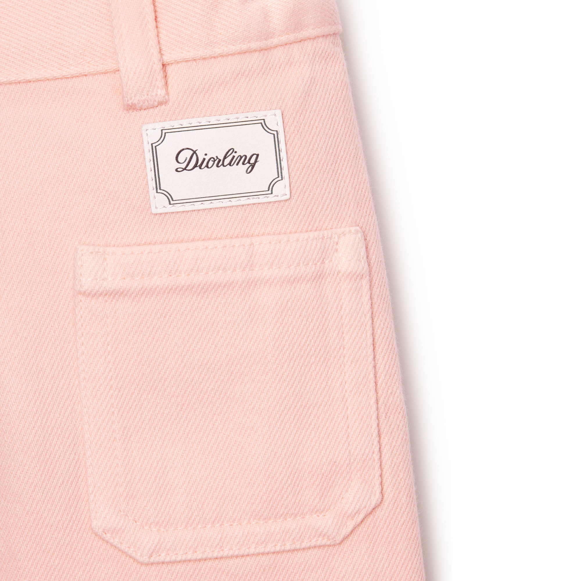 婴幼儿长裤 淡粉色石洗效果棉质华达呢 E09