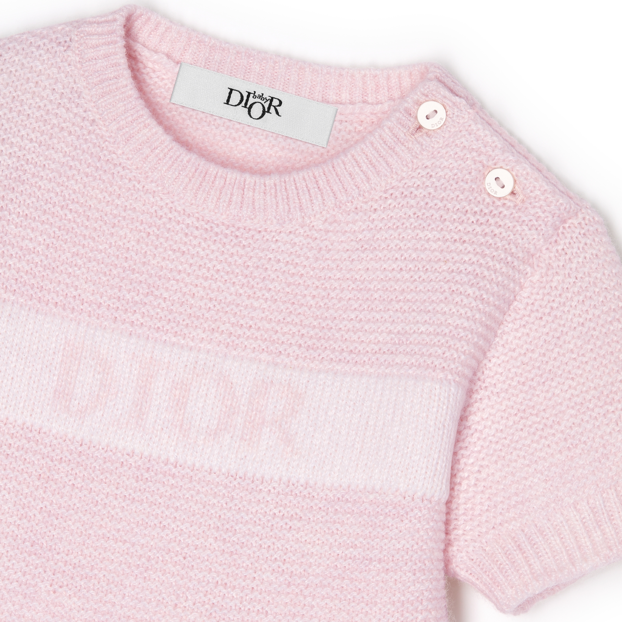 婴幼儿直筒连衣裙 淡粉色绵羊毛混纺针织面料 E09