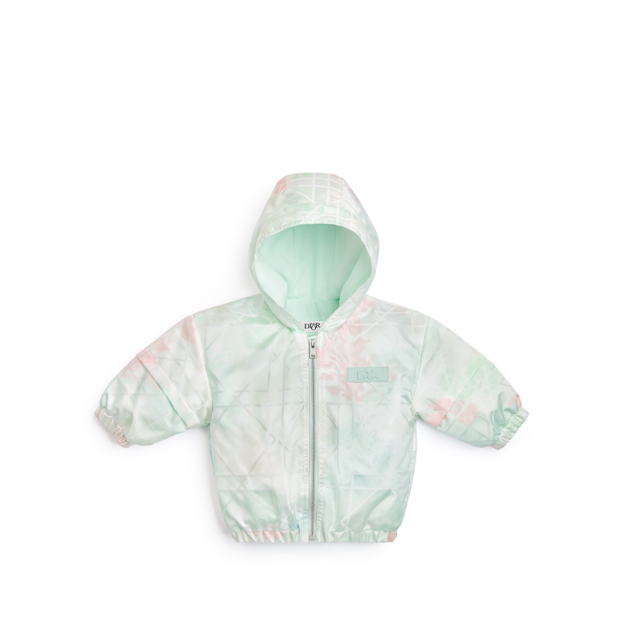 婴幼儿连帽防风夹克 象牙色防水效果科技面料多色迷彩效果藤格纹 E01