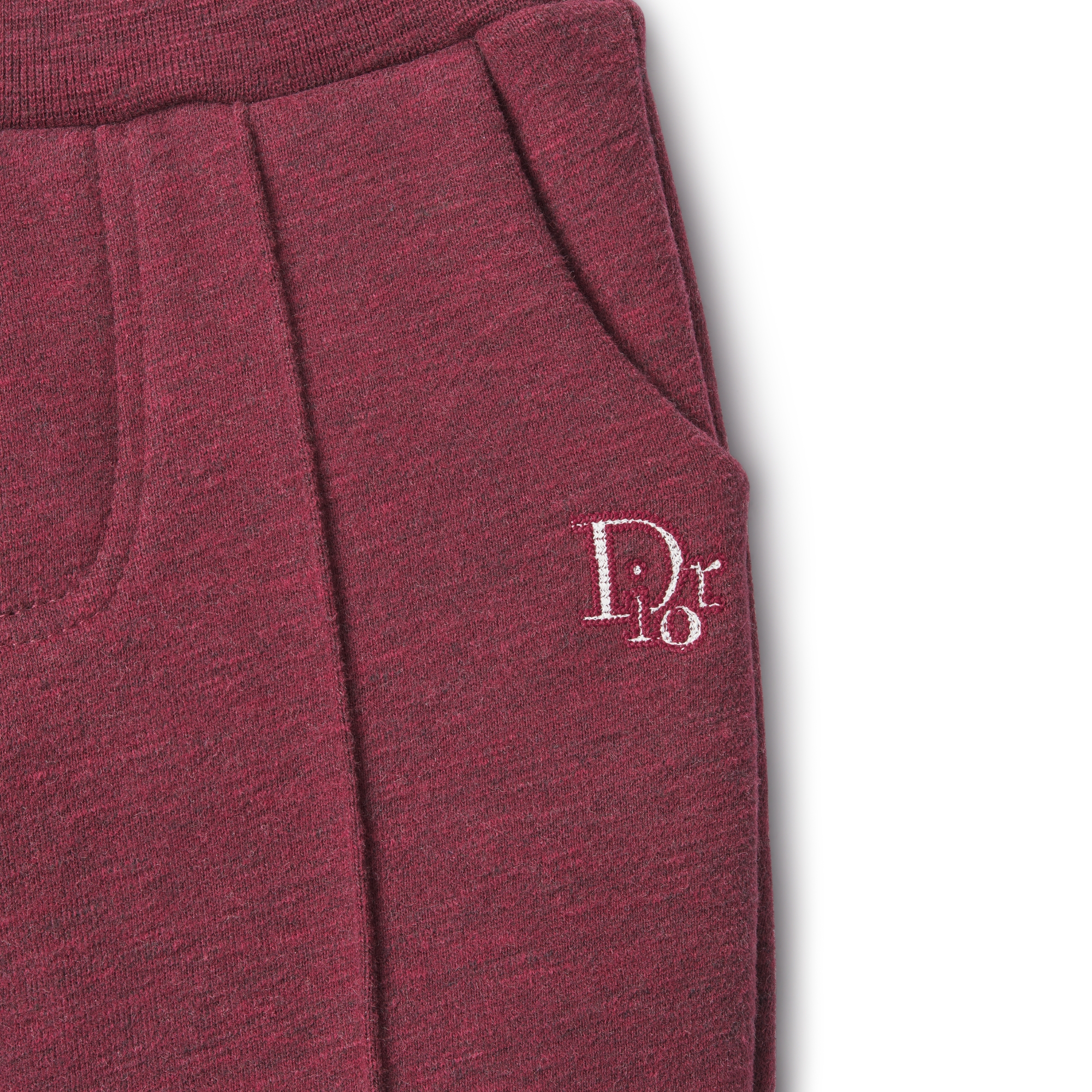 婴幼儿运动长裤 酒红色磨砂棉质起绒面料层次色调 E09