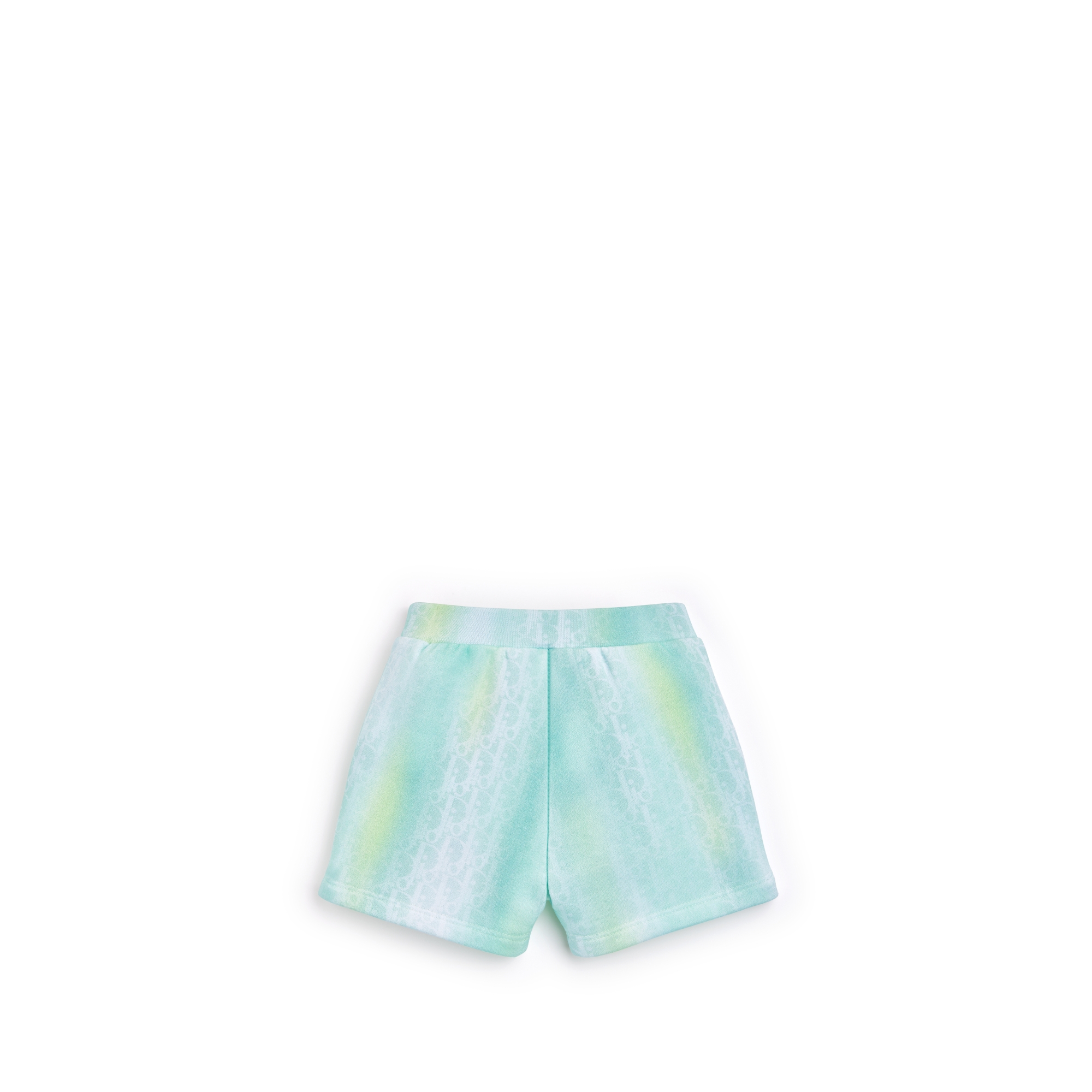 婴幼儿短裤 黄色和灰绿色棉质起绒面料渐变效果 Oblique 印花 E08