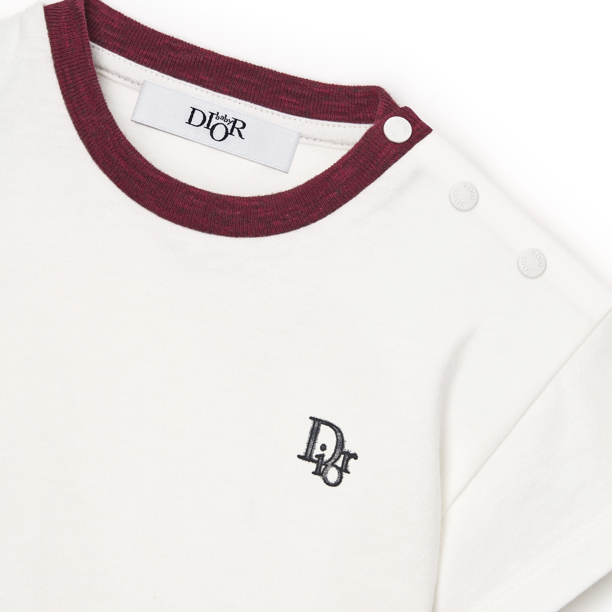 婴幼儿 T 恤 象牙色棉质平纹针织面料 E09