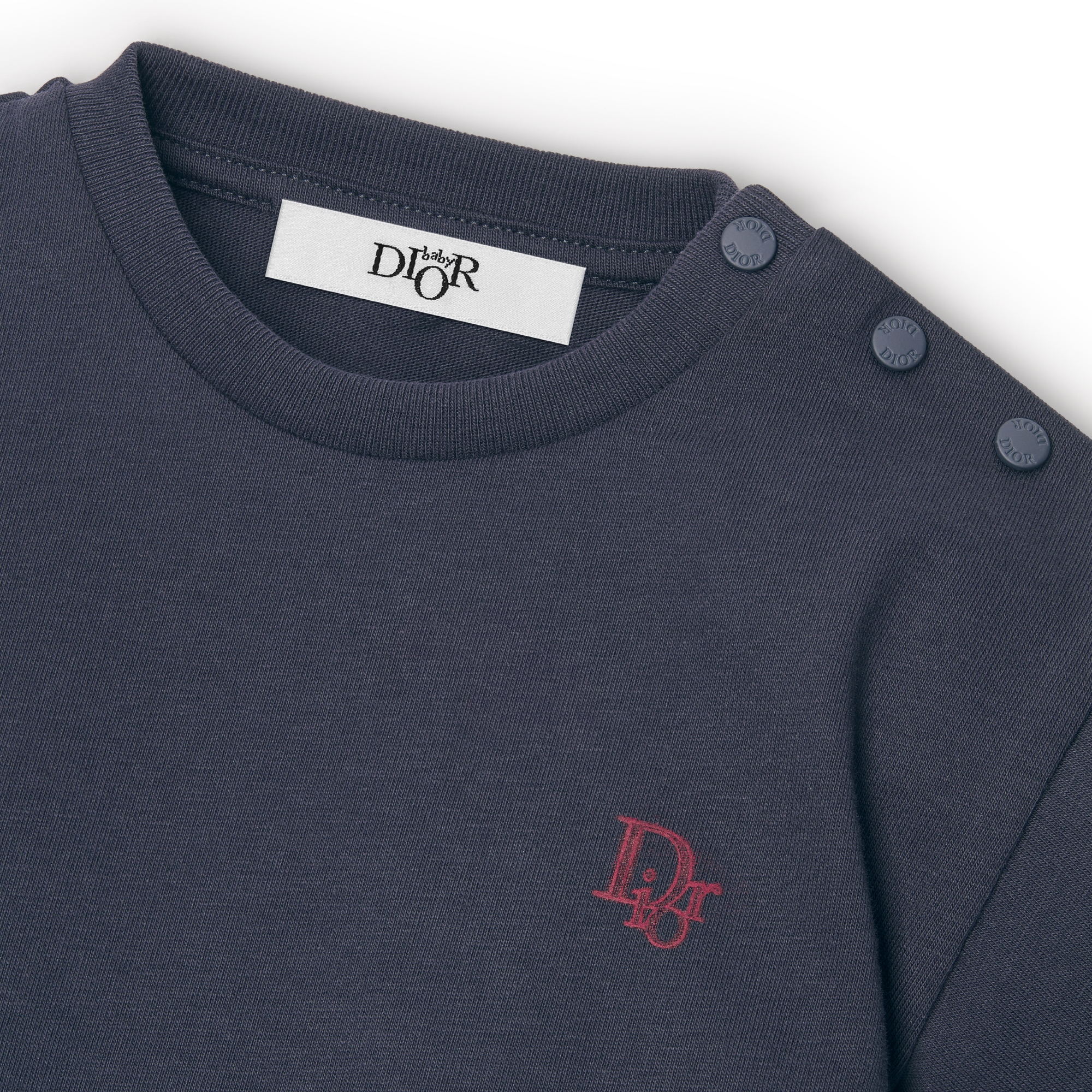 婴幼儿 T 恤 海军蓝色棉质平纹针织面料 E09