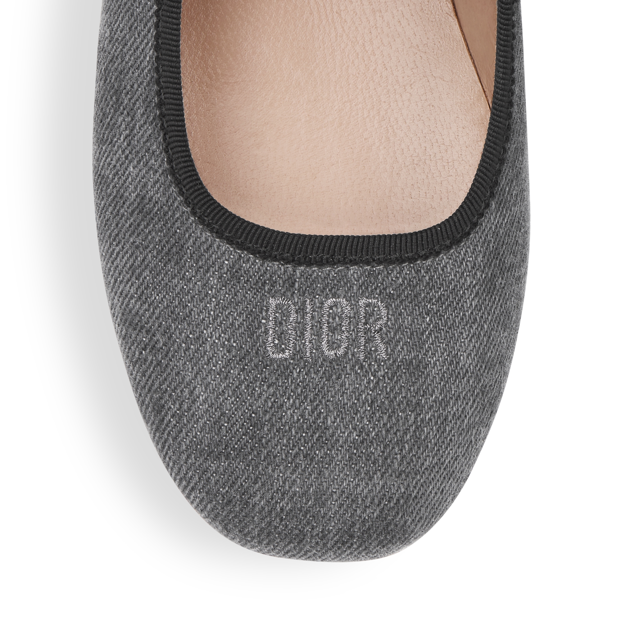 儿童芭蕾鞋 灰色棉质牛仔布格子图案 E09