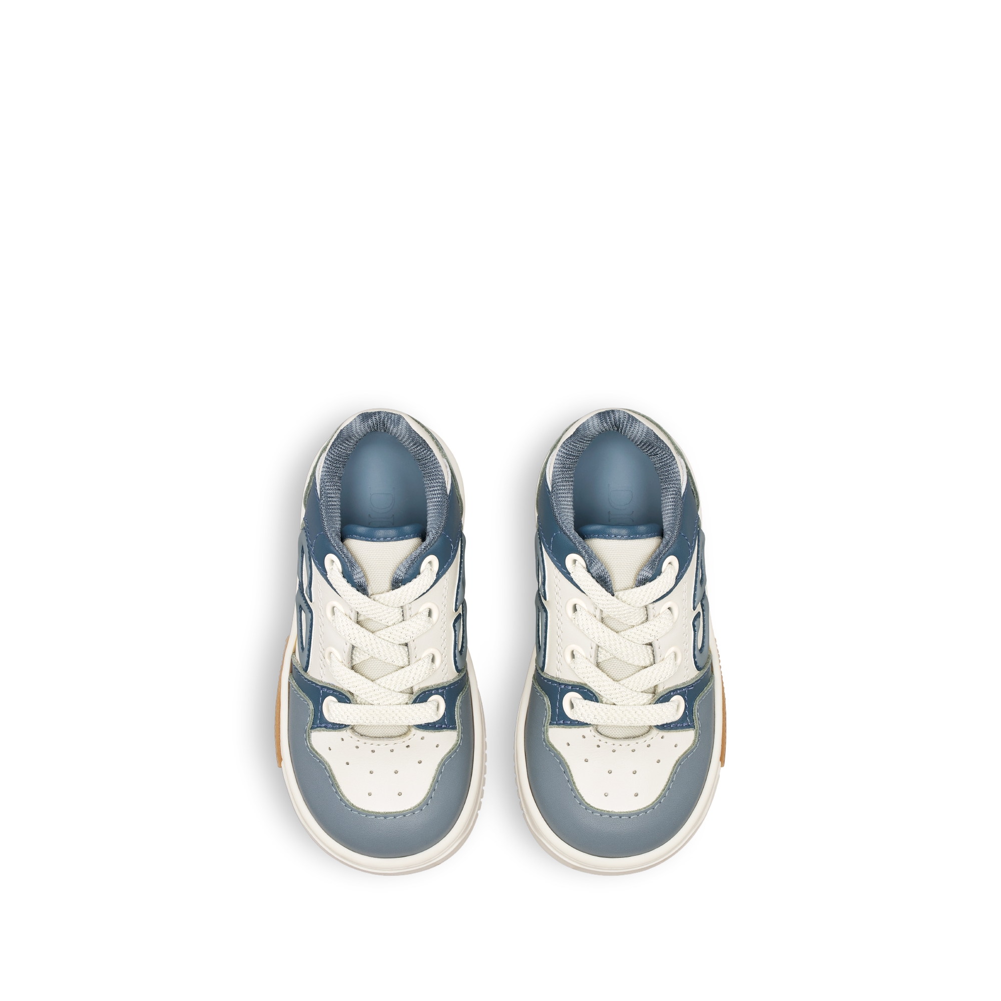 B57 Dribble 低帮运动鞋婴幼儿款 奶油白色、蓝色和淡蓝色光滑牛皮革 E06