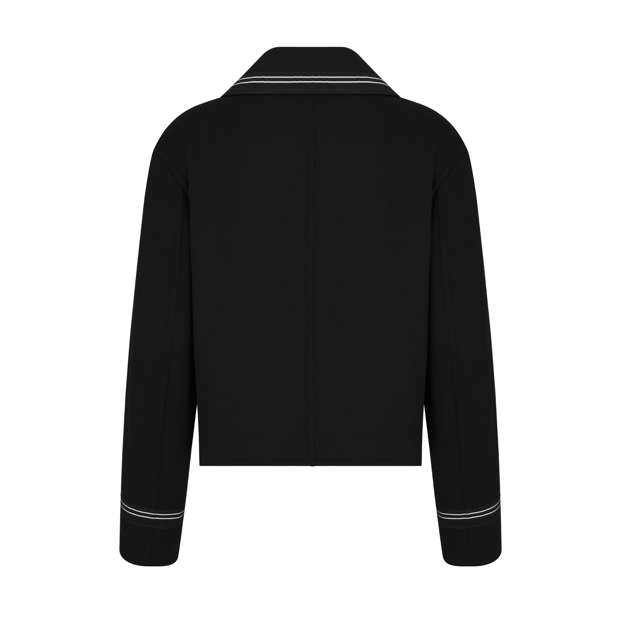 短款大衣 黑色双面绵羊毛混纺毛毡面料 E08