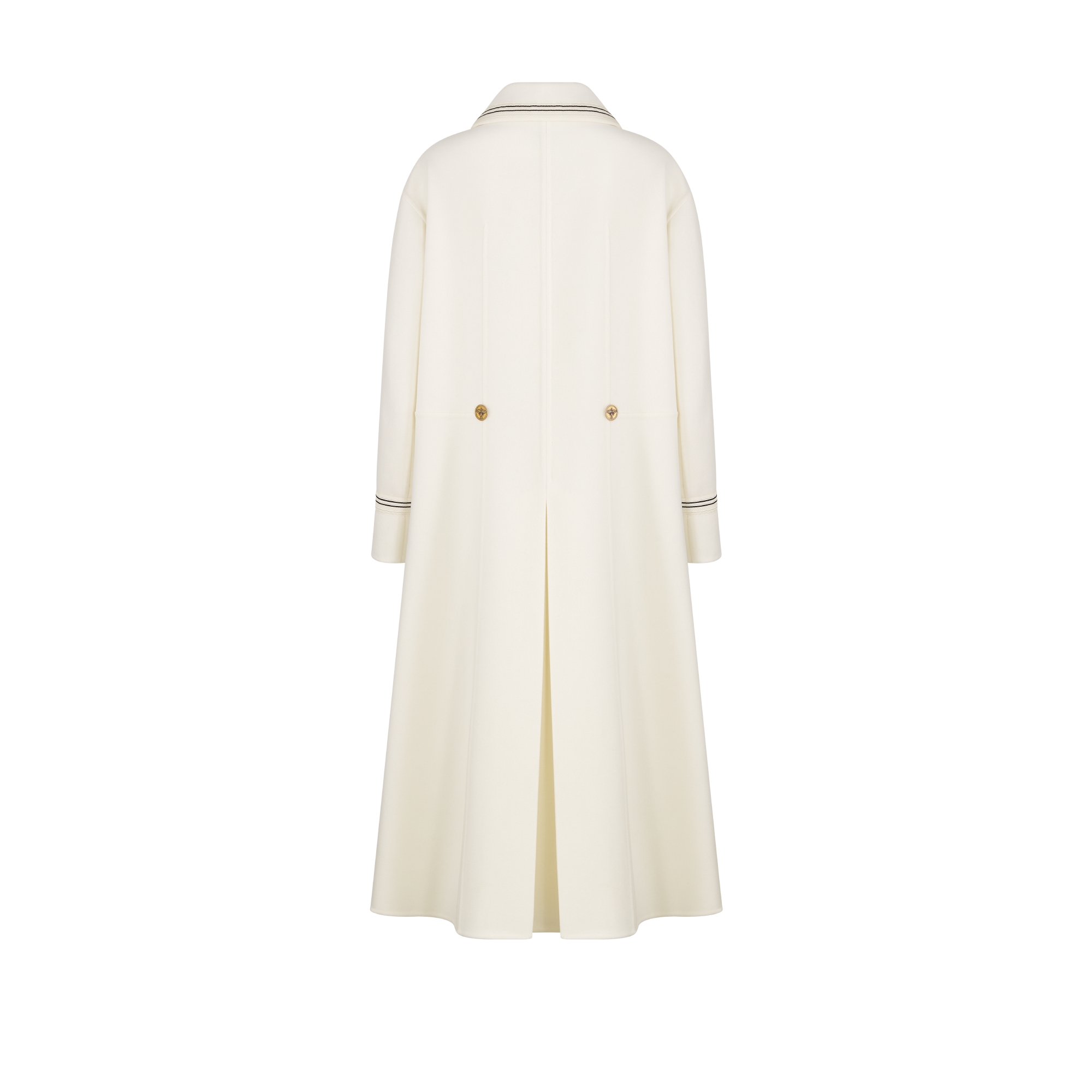 大衣 米白色双面绵羊毛混纺毛毡面料 E08