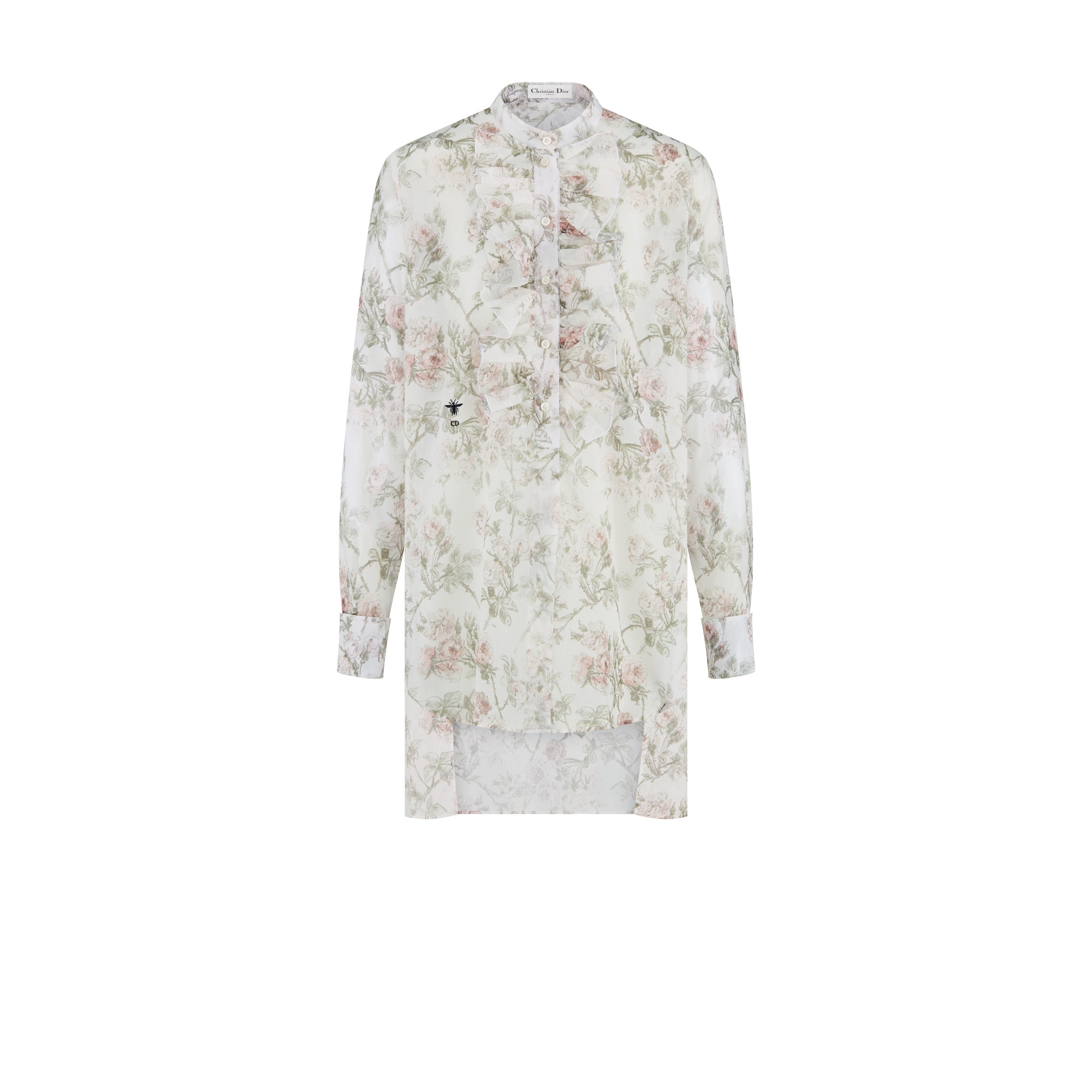 衬衫 白色棉质面料多色 Rosier de Dior 图案 E01