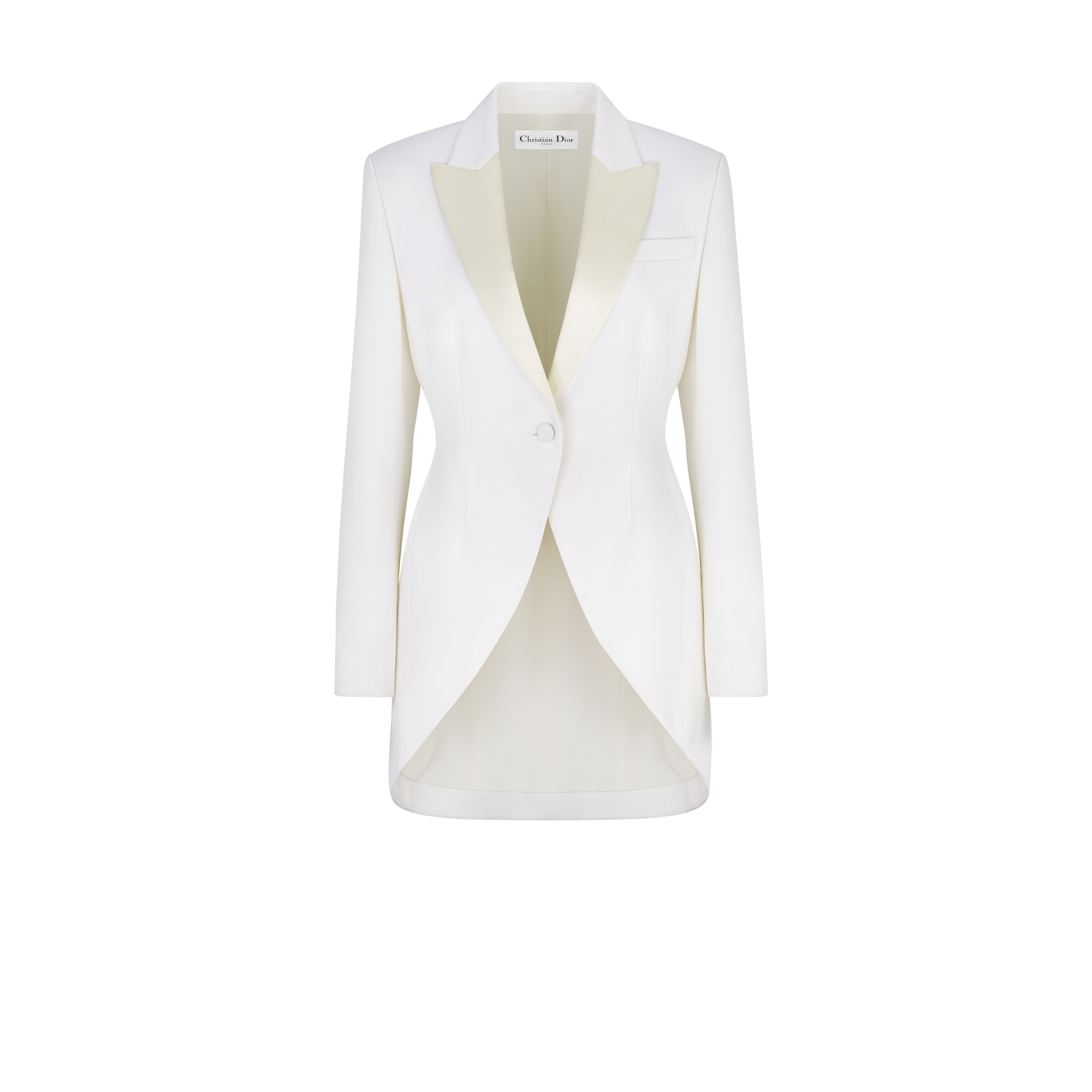 修身燕尾西装外套 米白色绵羊毛面料 E01