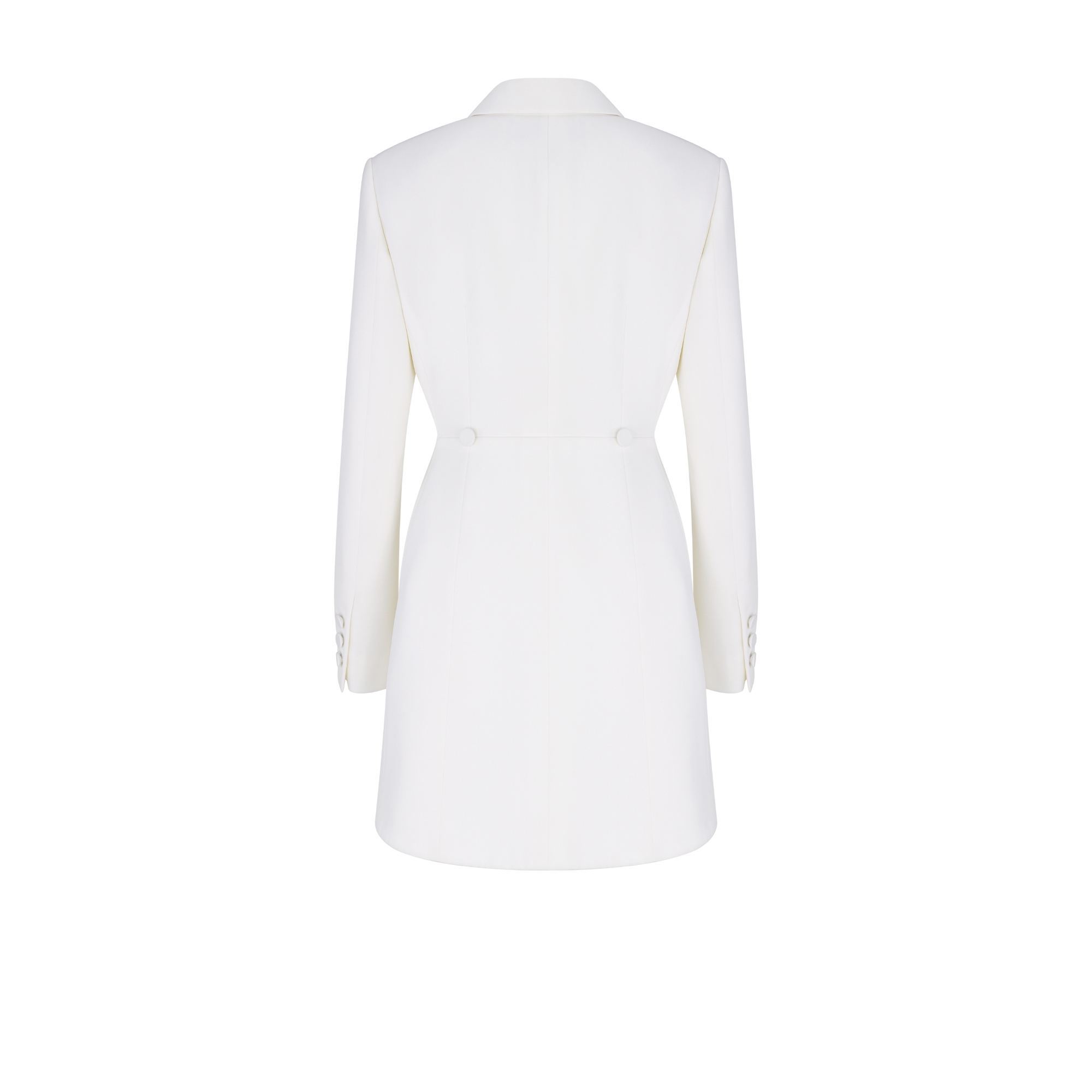 修身燕尾西装外套 米白色绵羊毛面料 E08