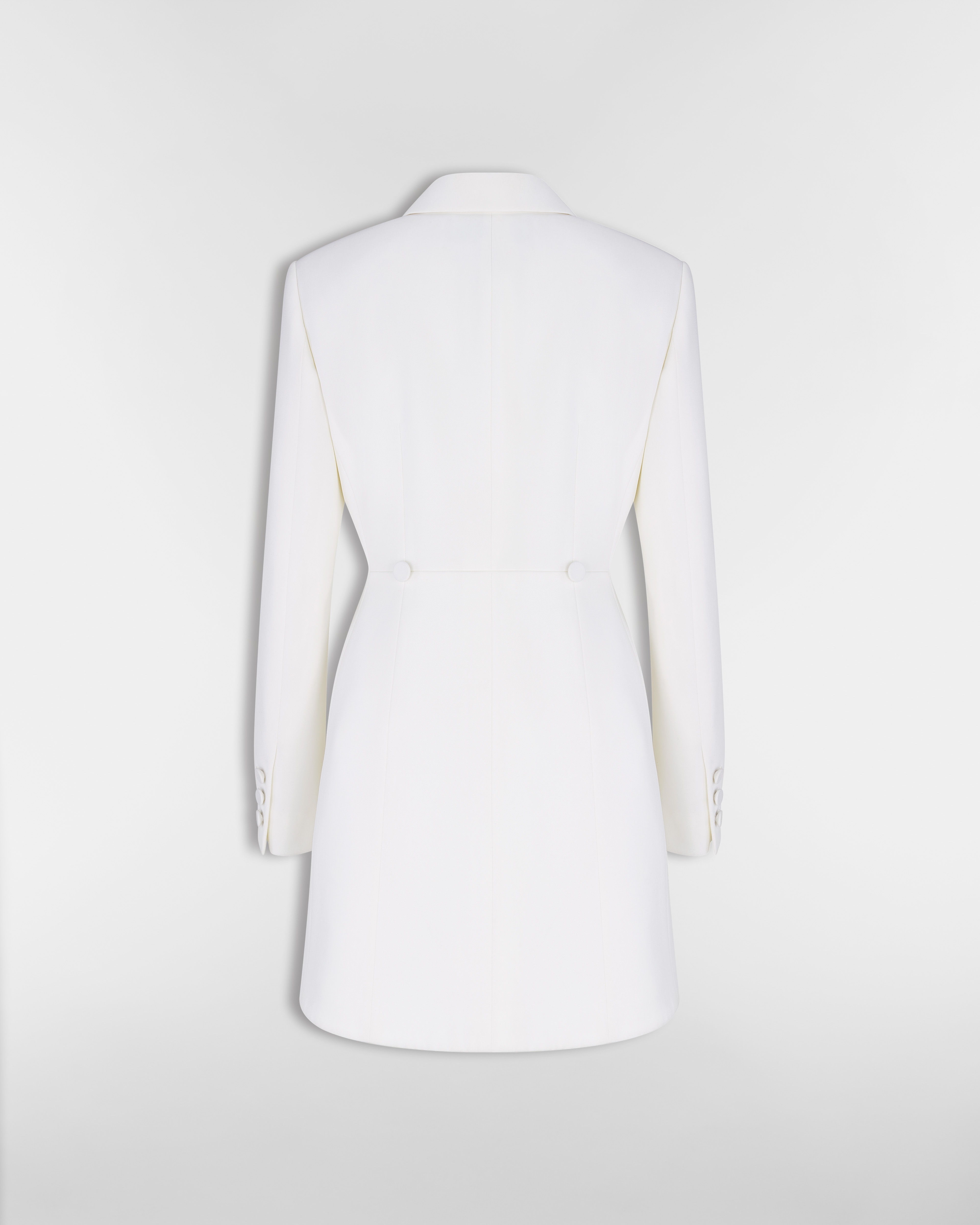 修身燕尾西装外套 米白色绵羊毛面料 E08