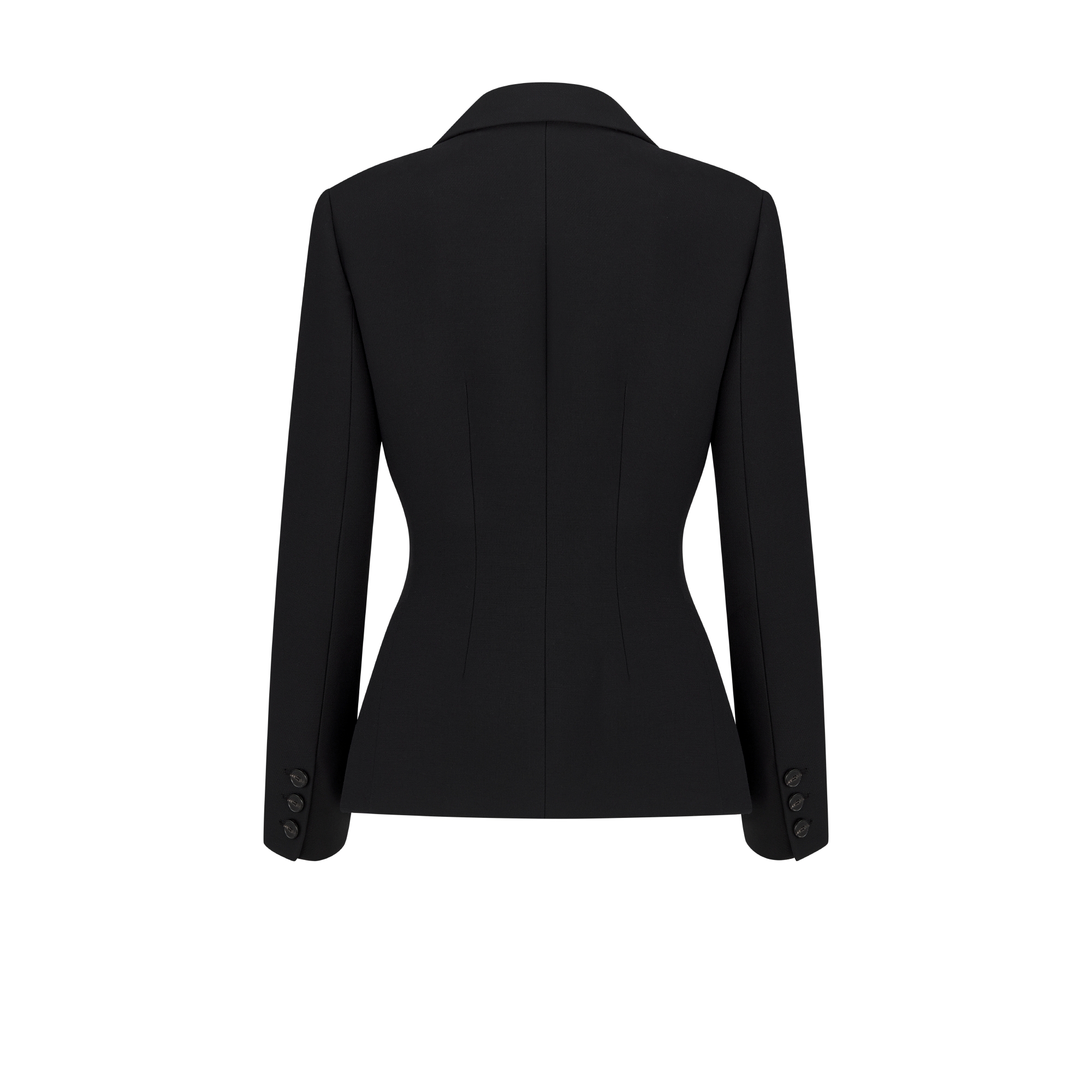 修身西装外套 黑色绵羊毛混纺面料刺绣 E08