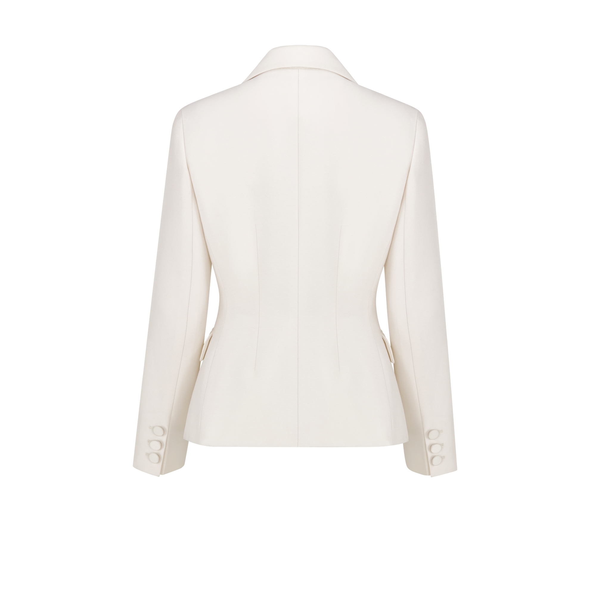 修身西装外套 白色绵羊毛混纺面料 E08