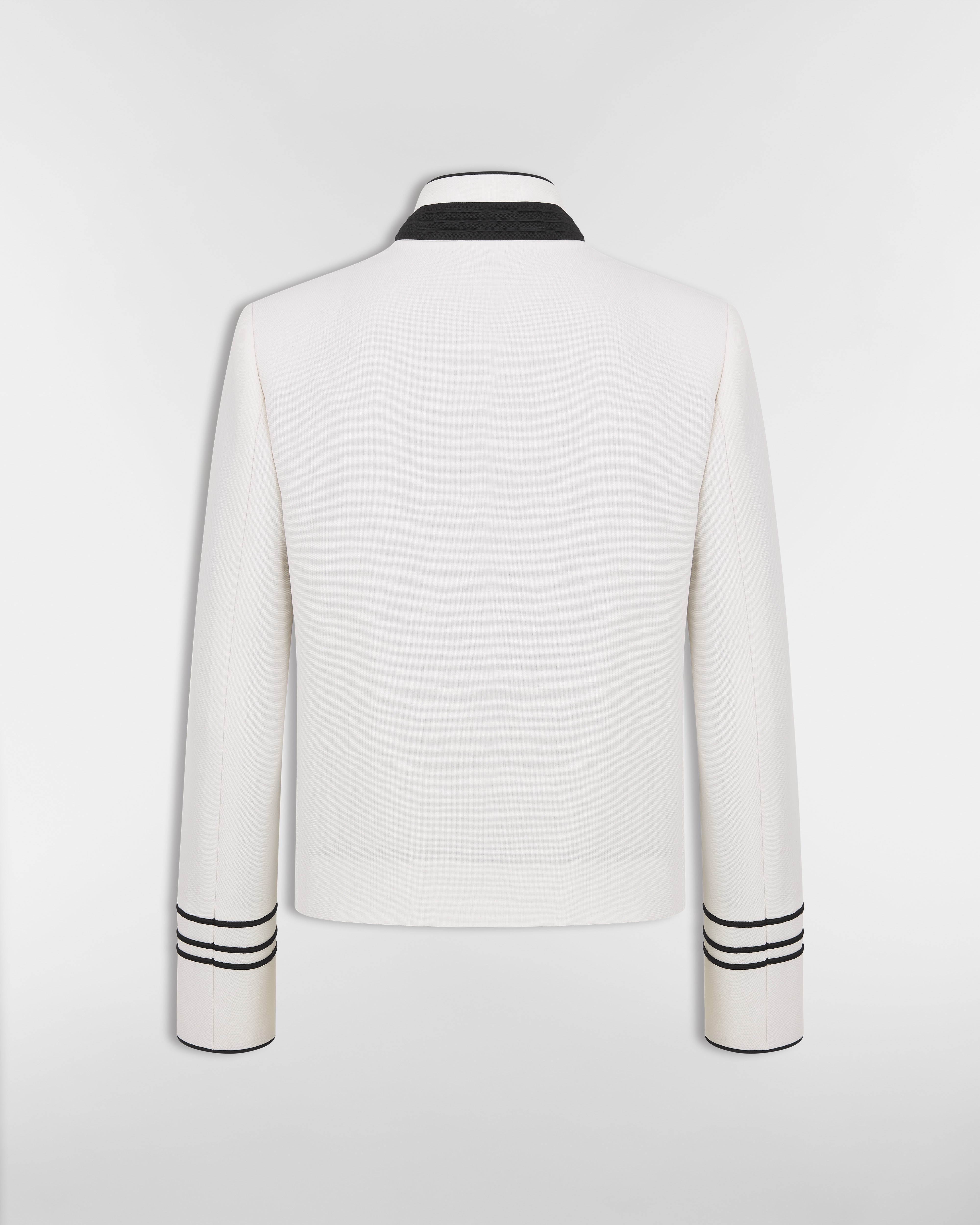 短款外套 米白色绵羊毛和马海毛混纺面料 E08