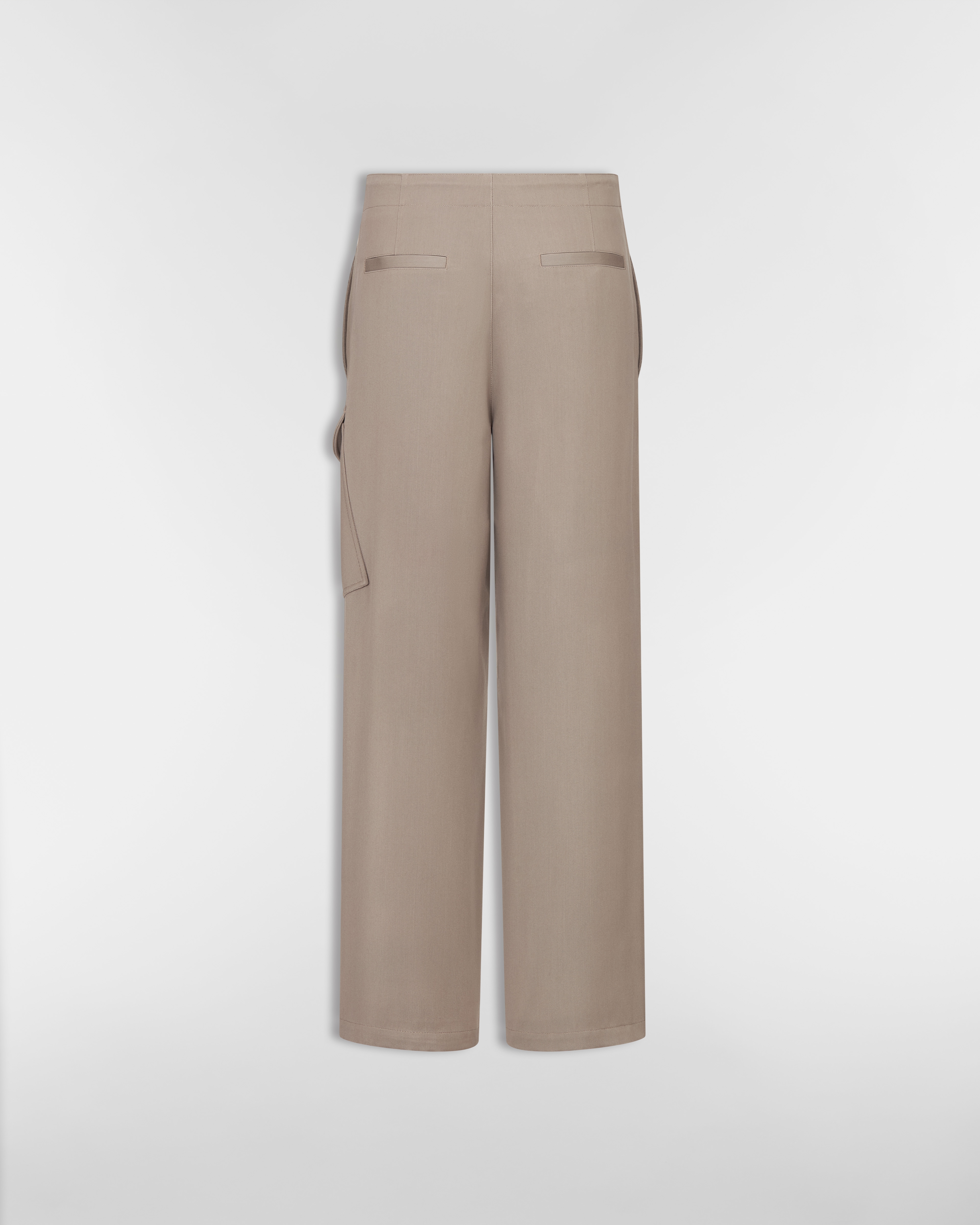 工装裤 棕色绵羊毛混纺华达呢搭配马鞍口袋 E08