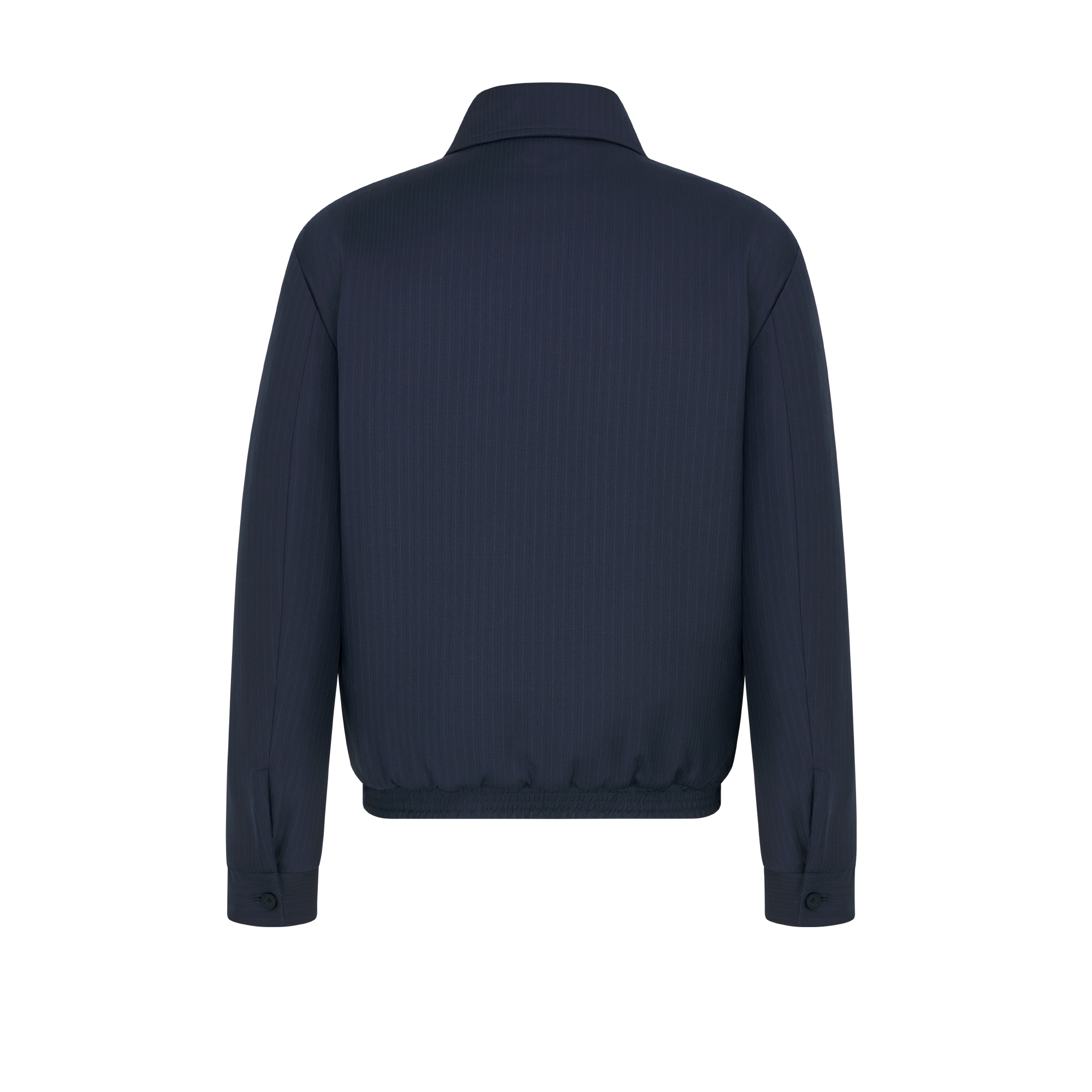 双面拉链夹克 蓝色绵羊毛面料条纹和藤格纹图案 E08