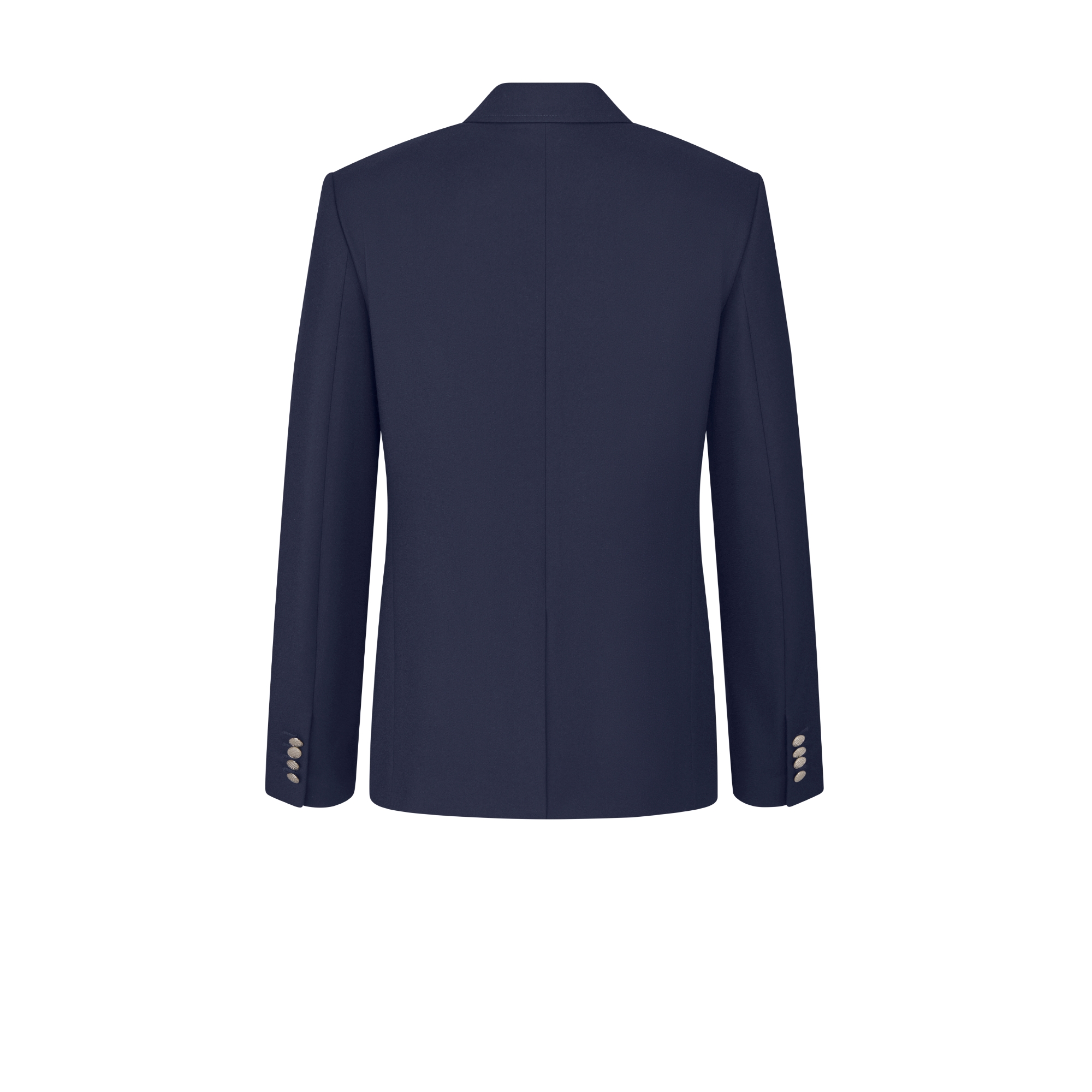 单西 蓝色绵羊毛法兰绒面料搭配藤格纹纽扣 E08