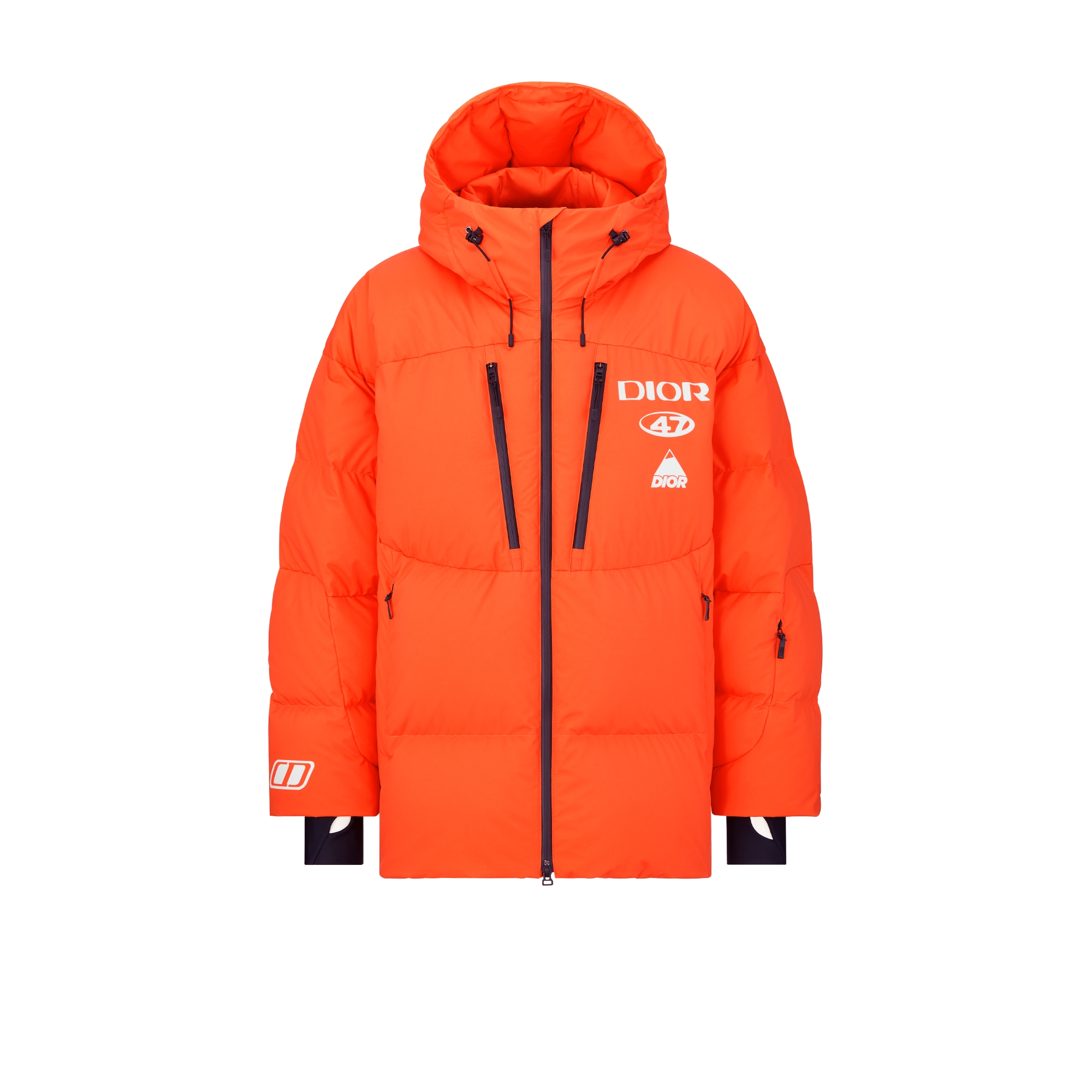 连帽羽绒夹克 橙色科技面料 DIOR AND DESCENTE 图案 E01