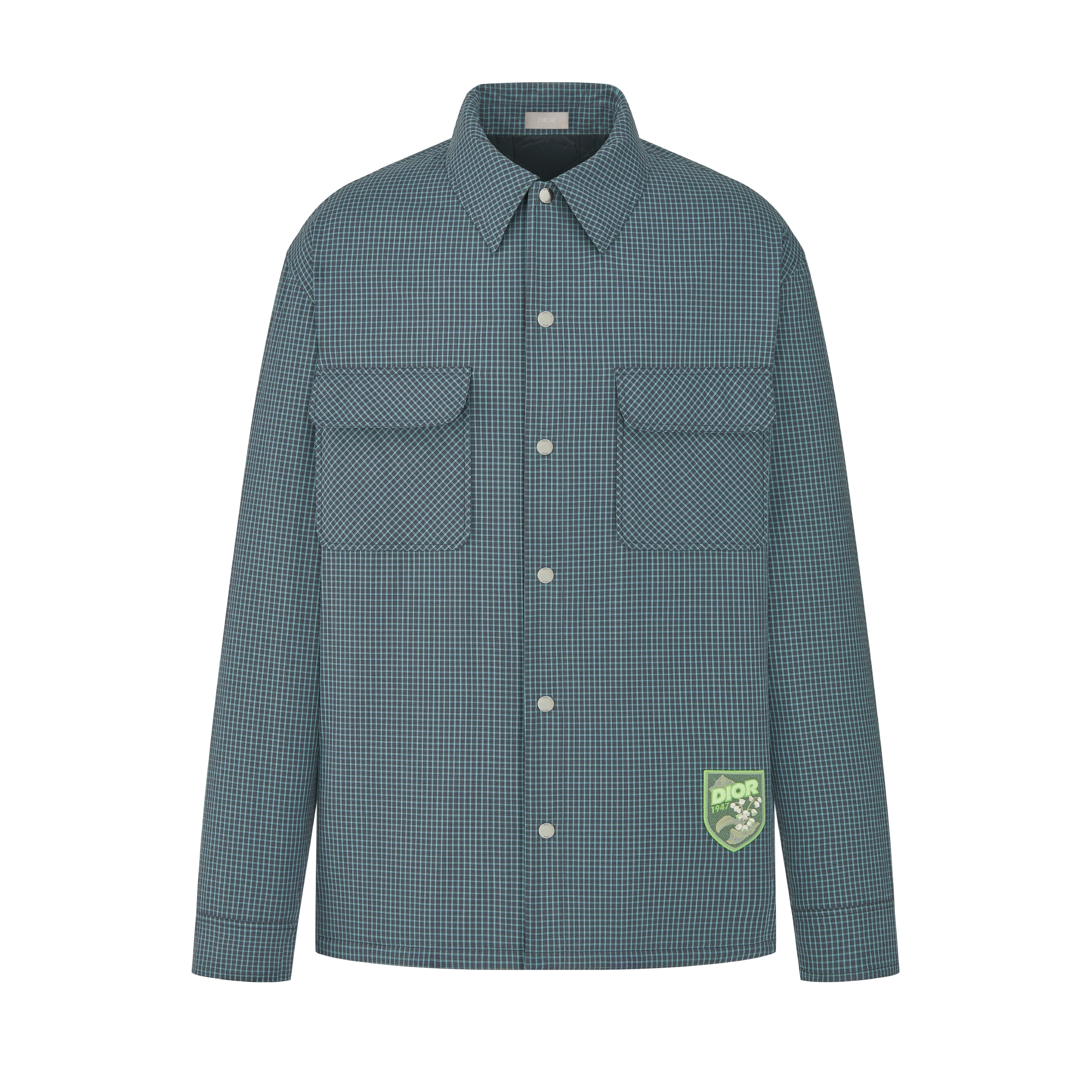 Dior Mountain 外套衬衫 蓝色棉府绸格纹图案 E01