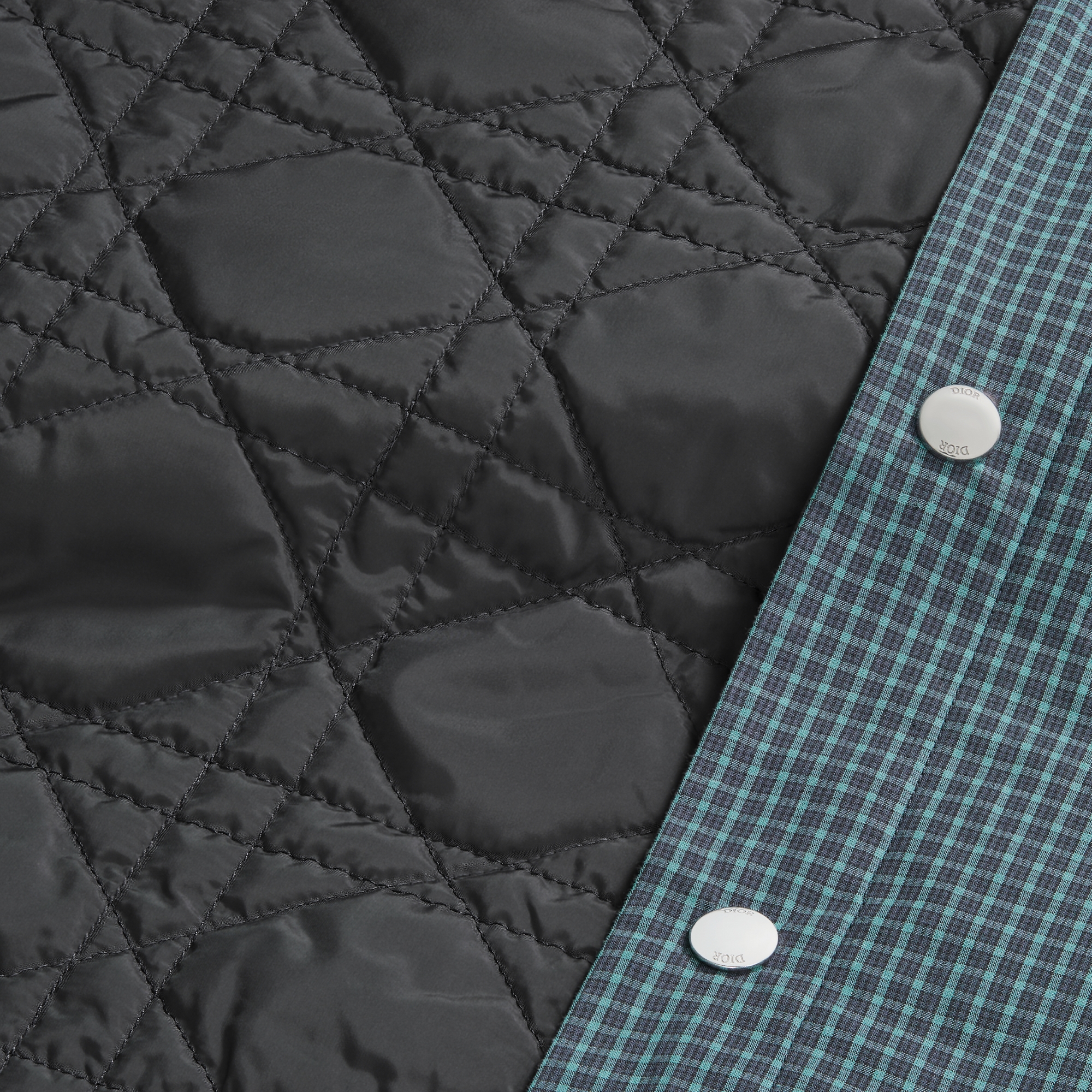 Dior Mountain 外套衬衫 蓝色棉府绸格纹图案 E09