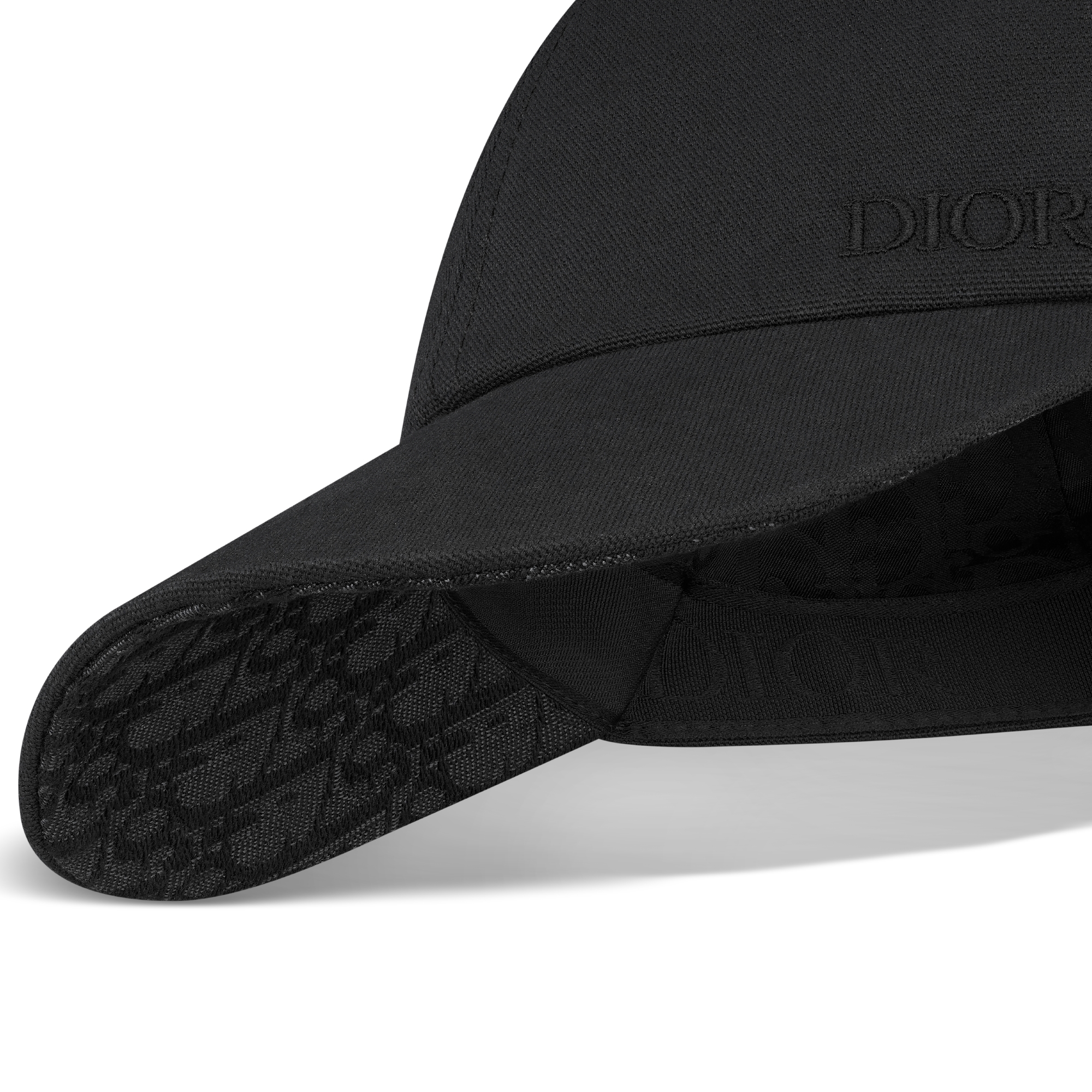 遮阳棒球帽 黑色棉质帆布 Oblique 印花 E10