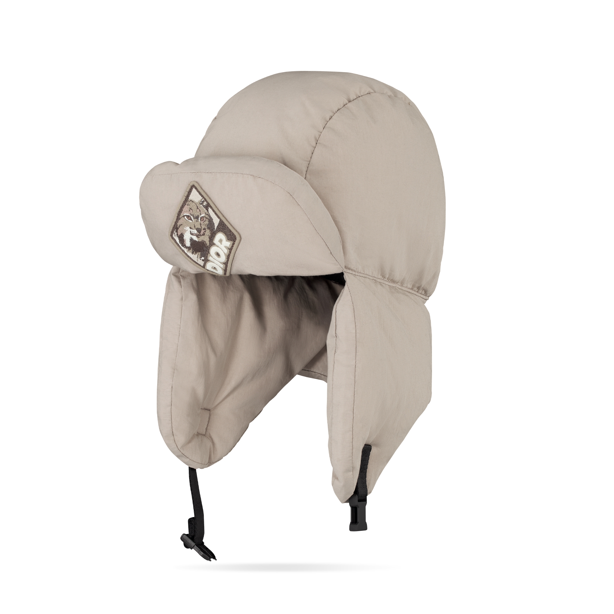 护耳帽 米色绗缝棉质混纺面料 Dior Mountain 补丁 E03