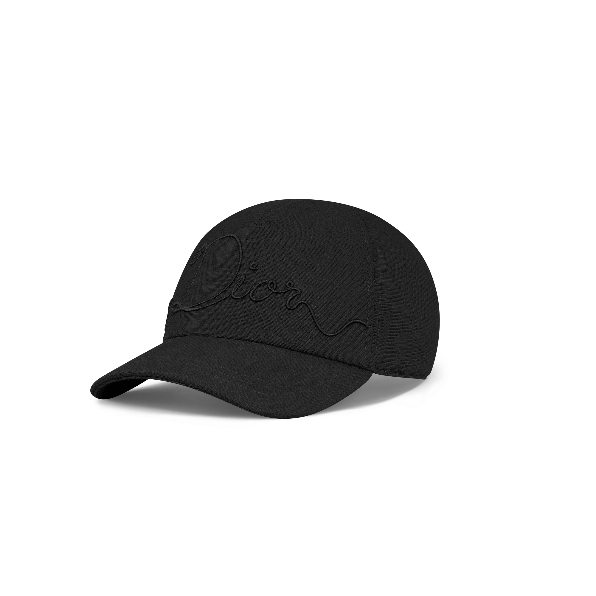 棒球帽 黑色棉质帆布 Dior Ribbon 刺绣 E03