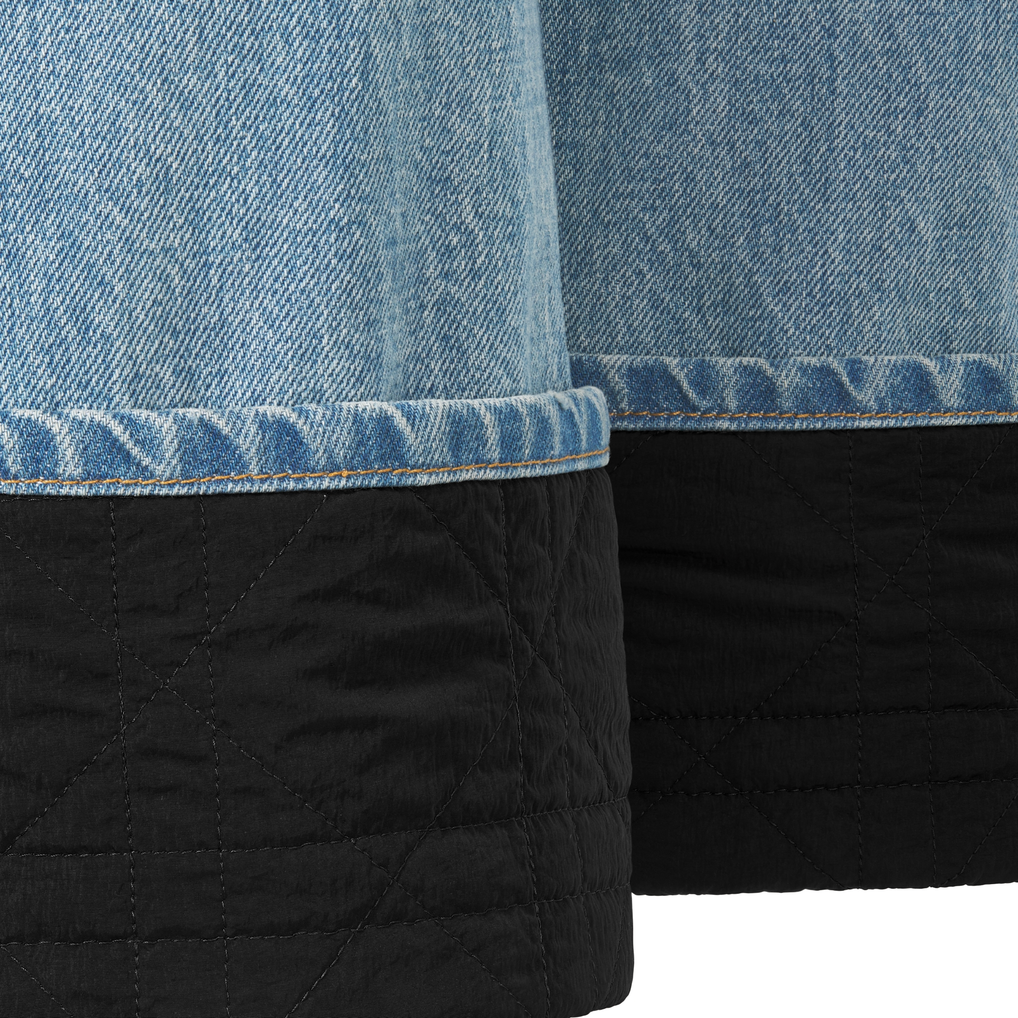 牛仔裤 蓝色棉质牛仔布藤格纹 E09