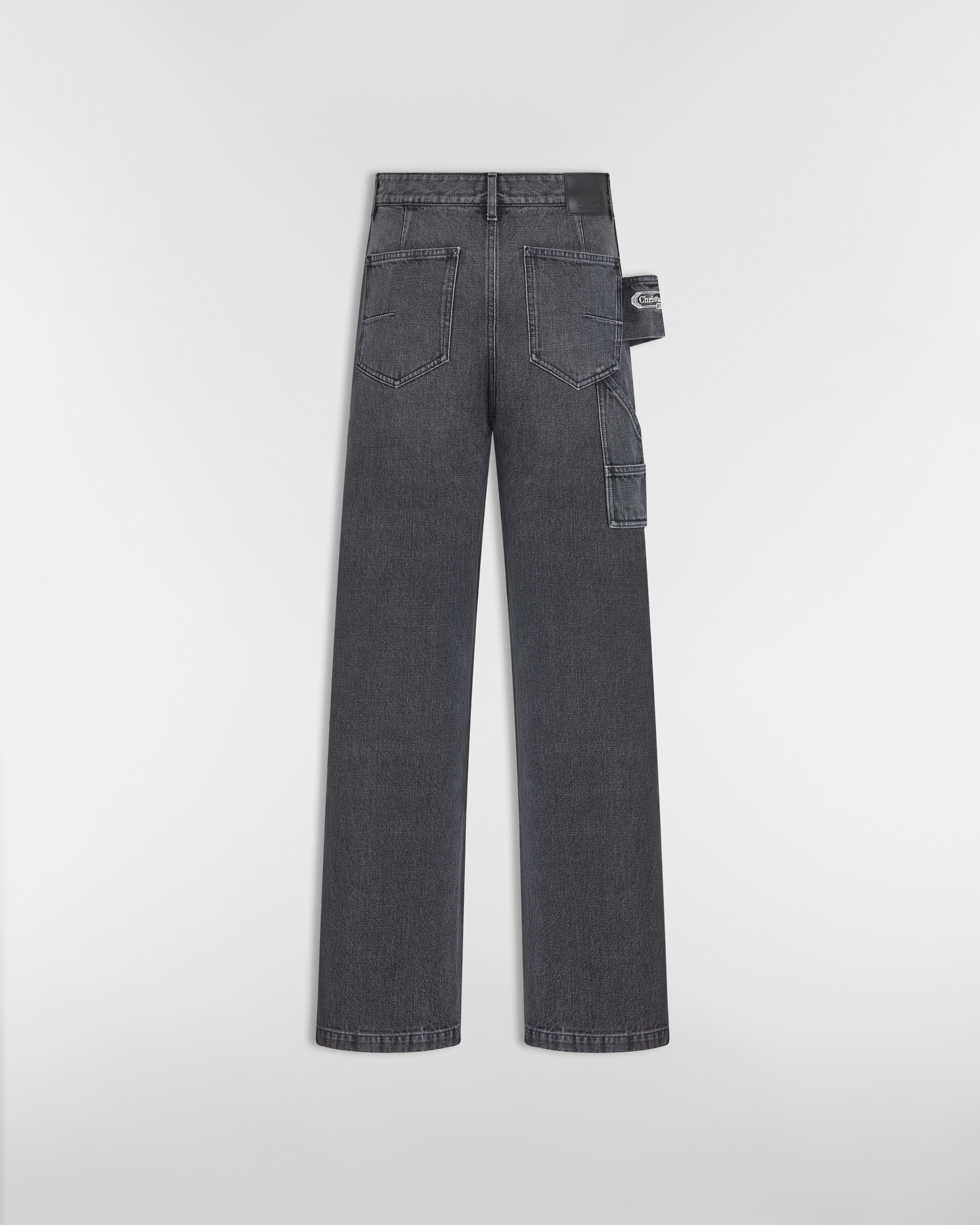 工装牛仔裤 灰色棉质斜纹面料 CD Box 标志 E08