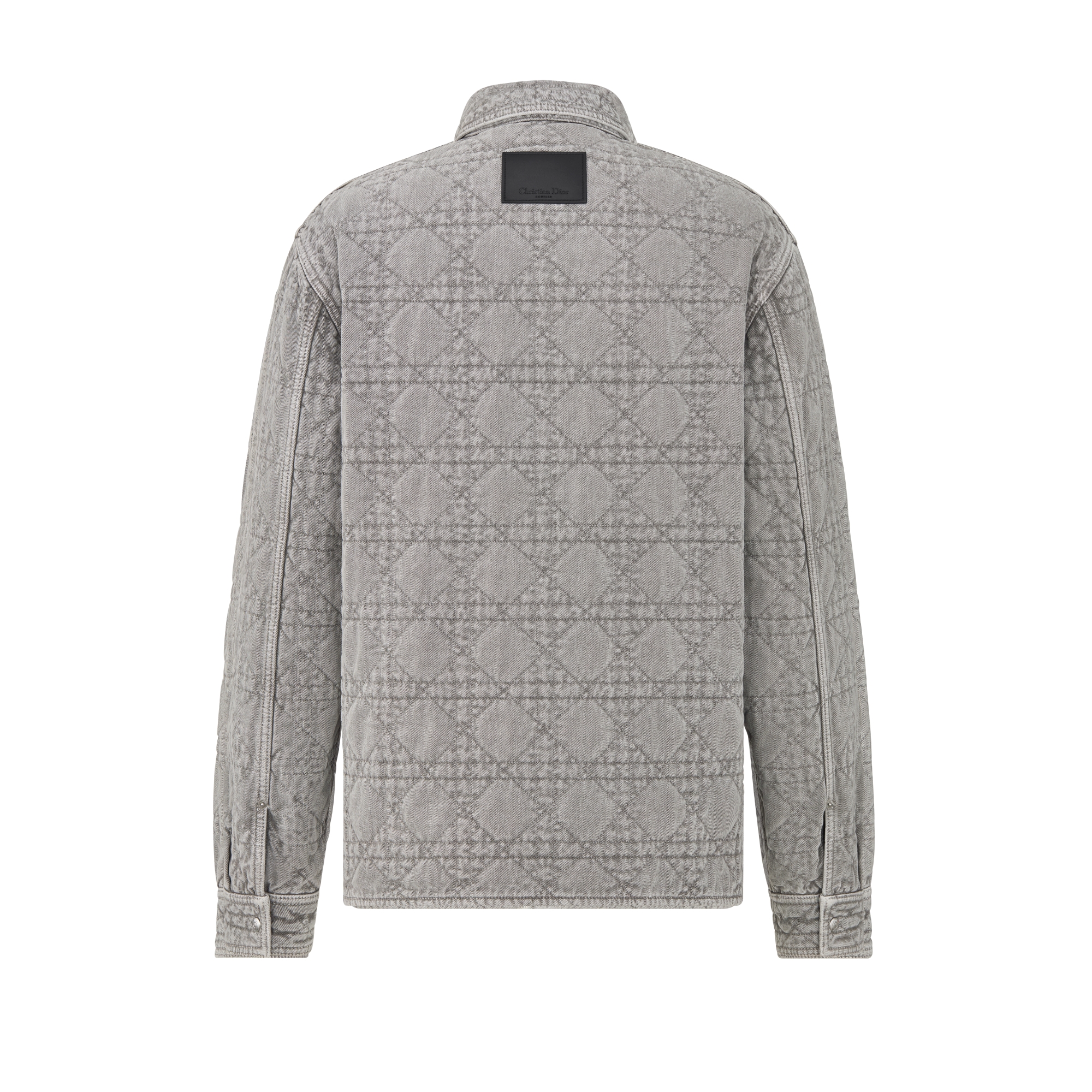 外套衬衫 灰色棉质斜纹面料藤格纹 E08