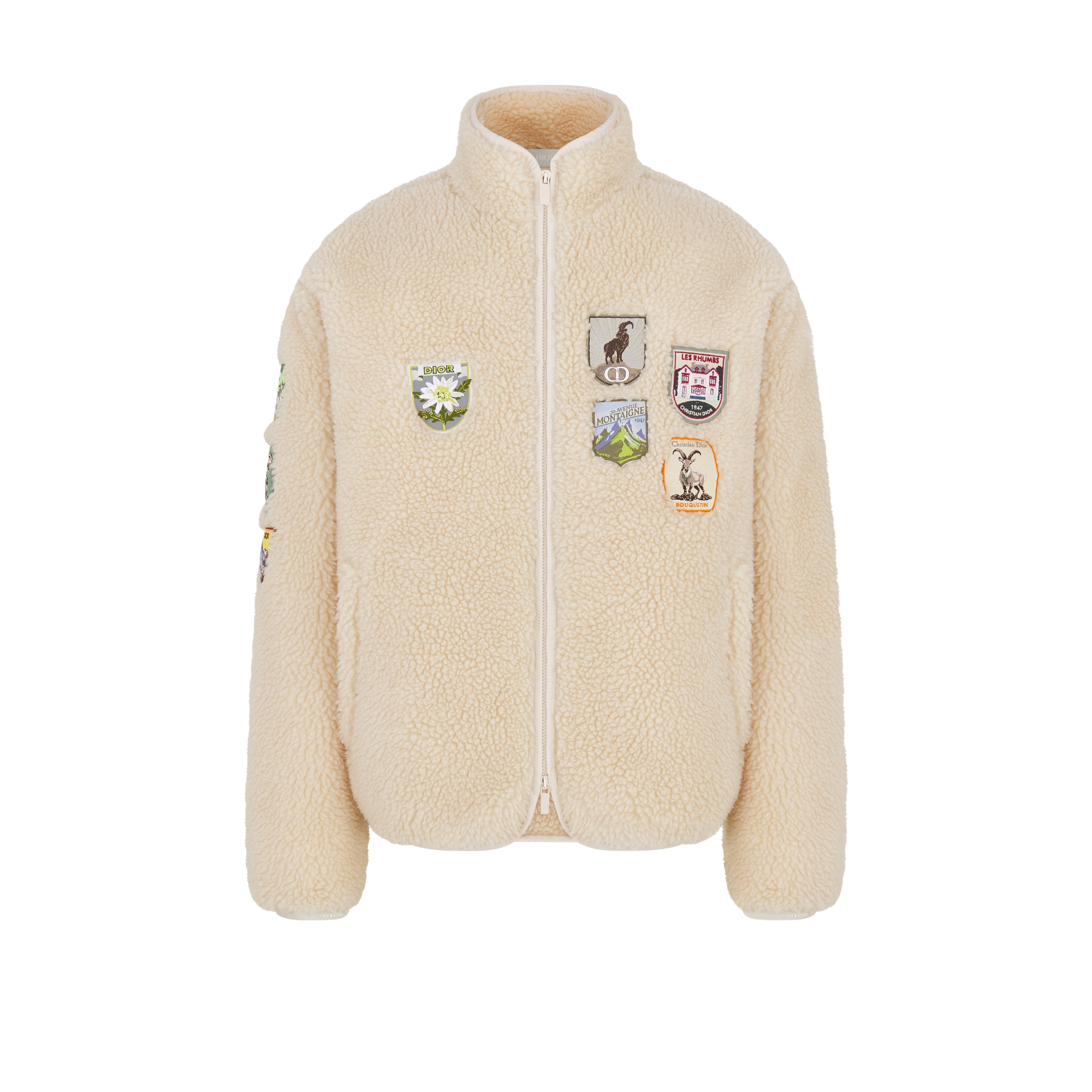 起绒衣 象牙色起绒科技面料 Dior Mountain 刺绣 E01