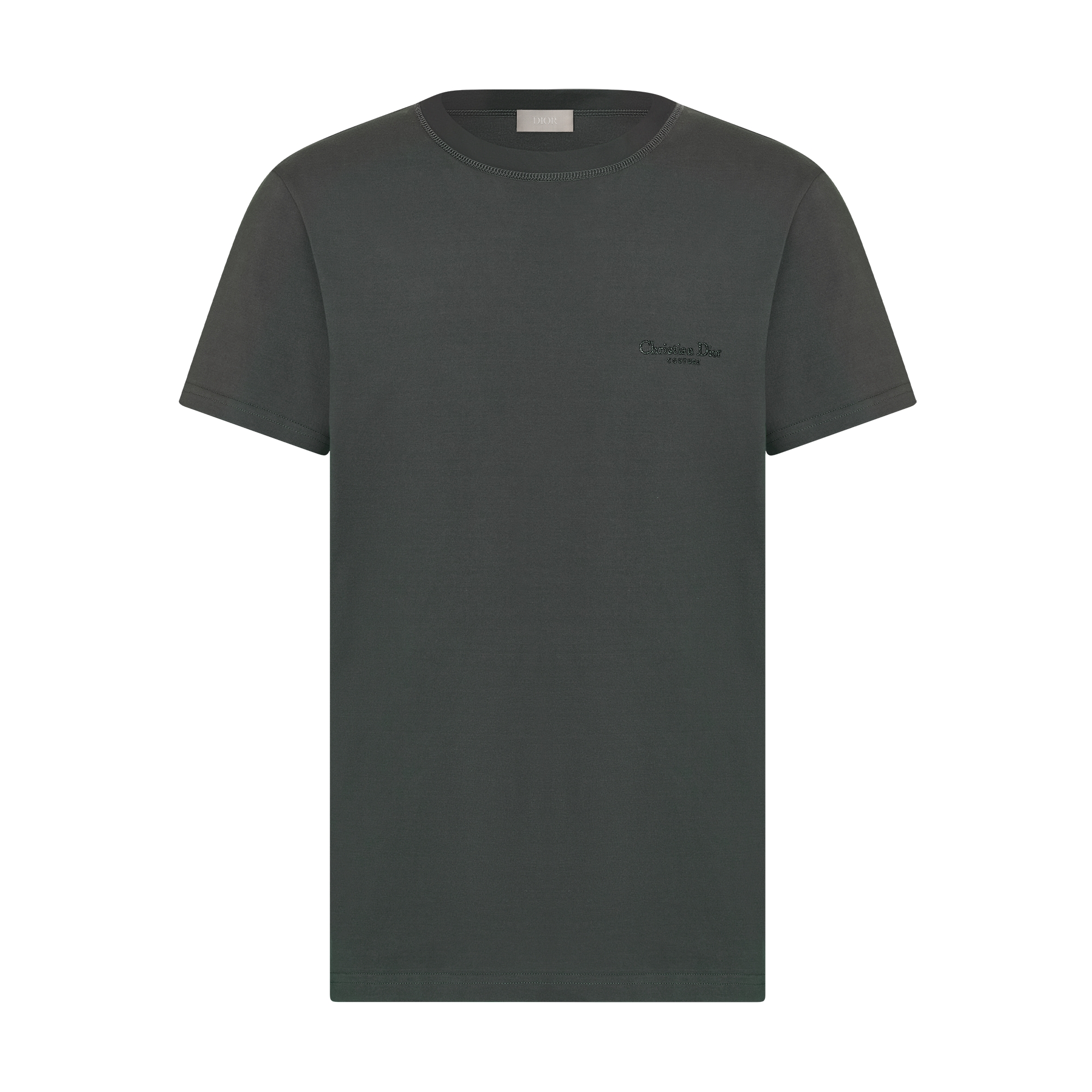  灰色棉质平纹针织面料 Christian Dior Couture 刺绣