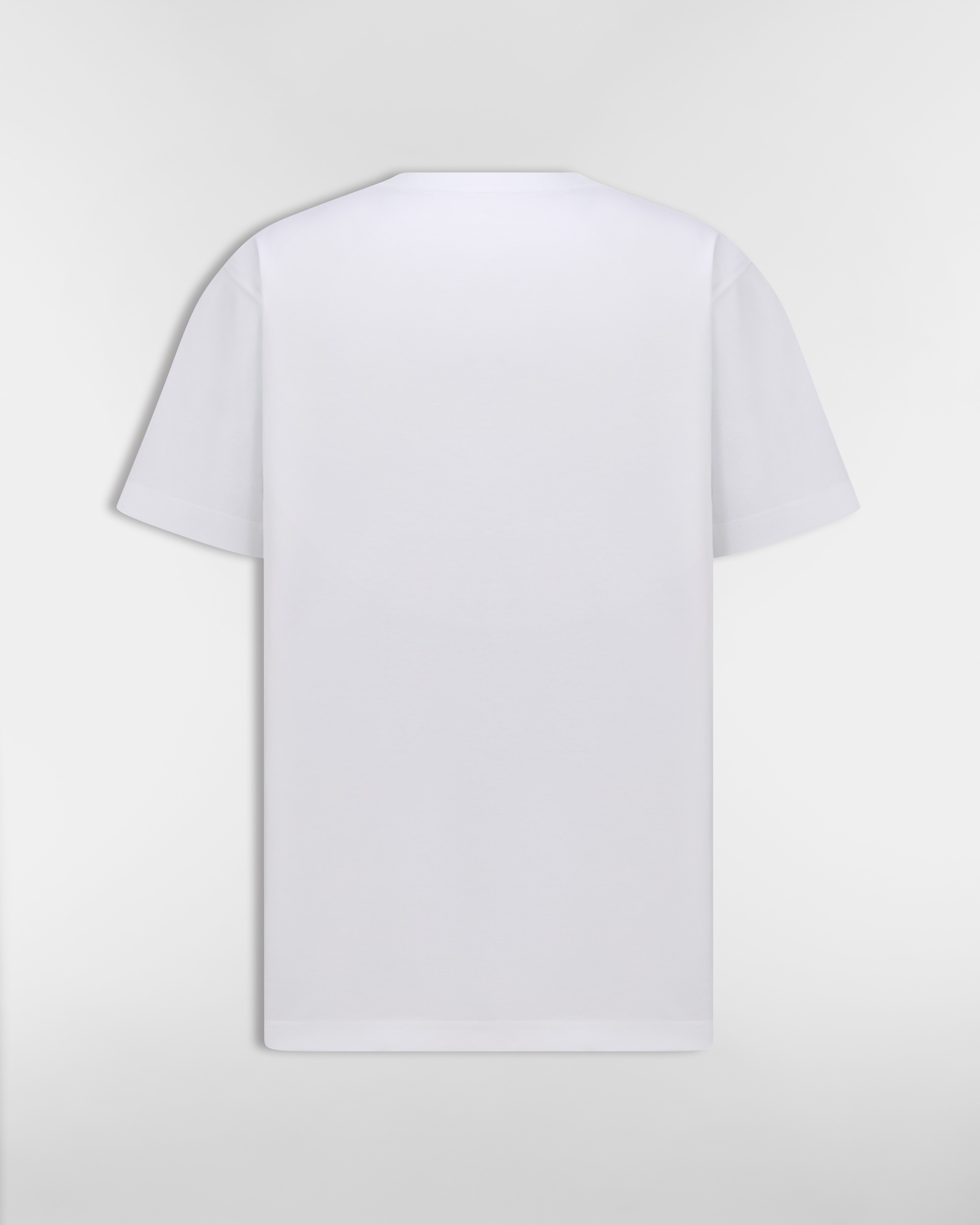 宽松版型 T 恤 白色棉质平纹针织面料 CD Box 标志 E08