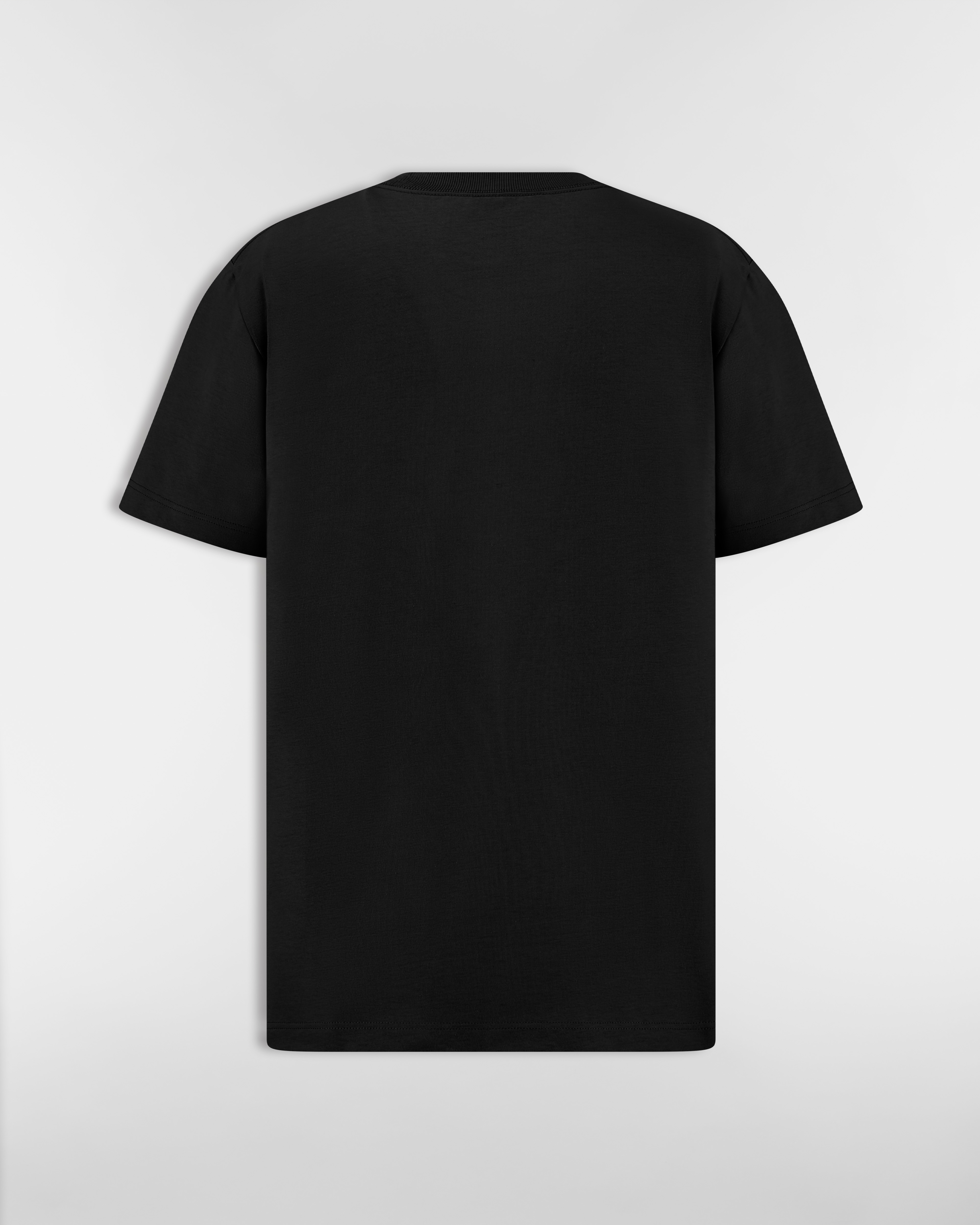 宽松版型 T 恤 黑色棉质平纹针织面料 CD Box 标志 E08