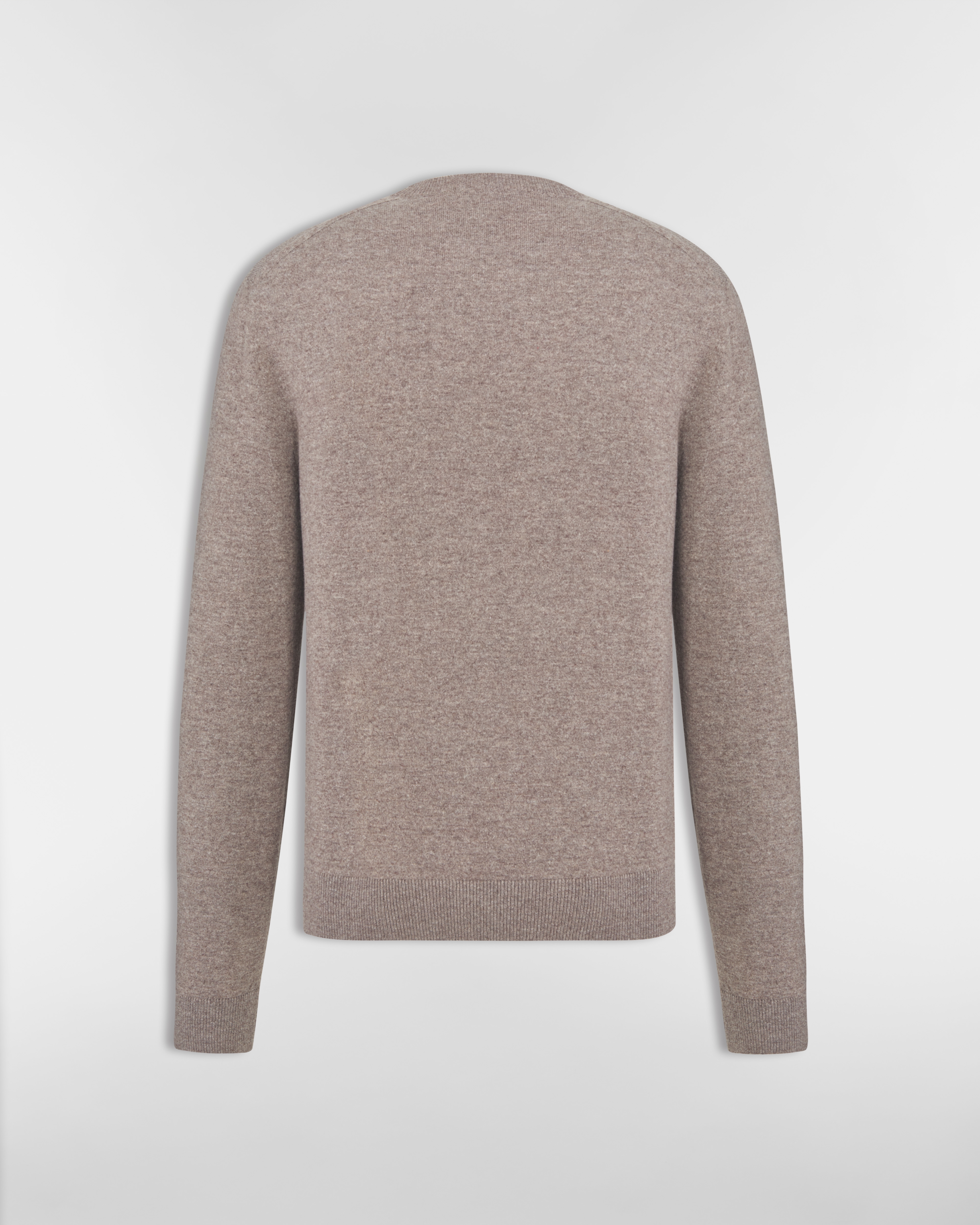 针织衫 棕色绵羊毛和山羊绒混纺平纹针织面料 CD Box 标志 E08